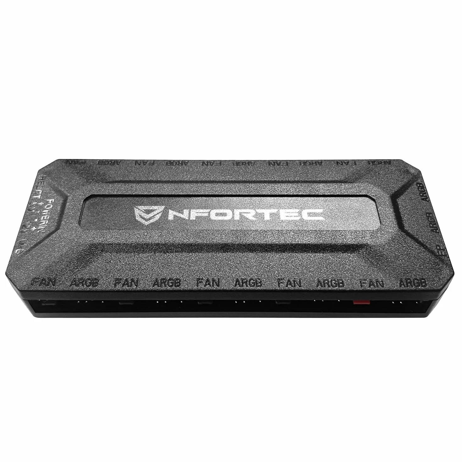 Nfortec ARGB Controller Hub controladora de iluminación para ventiladores y tiras led con control remoto, 10 puertos argb 5v, 10 puertos pwm 12v, compatibilidad con aura sync, msi y rgb fusion