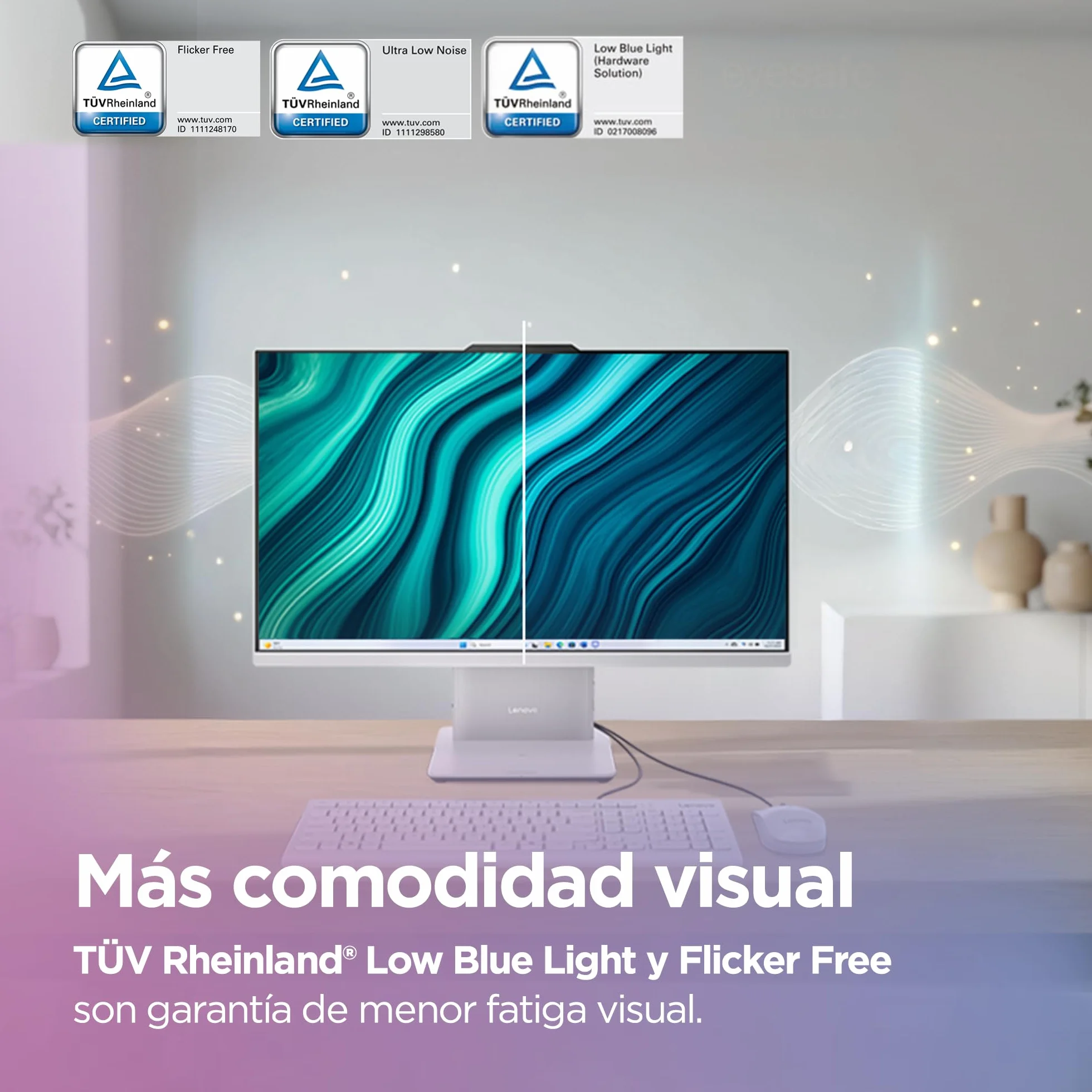 Lenovo IdeaCentre AIO i Gen 9 - Ordenador de Sobremesa 27" FHD (Intel Core i5-13420H, 16 GB RAM, 1 TB SSD, Intel UHD Graphics, Wi-Fi 6, Win11 Home) Incluye Teclado QWERTY Español y Ratón - Gris Nube