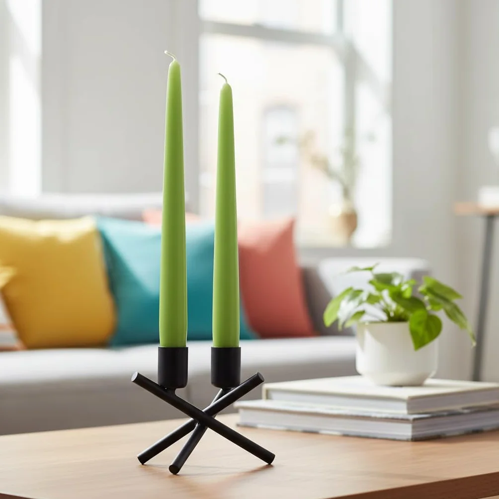 Cereria di Giorgio Risthò velas cónicas de cera verde oliva 2,2 x 25 cm 10 unidades