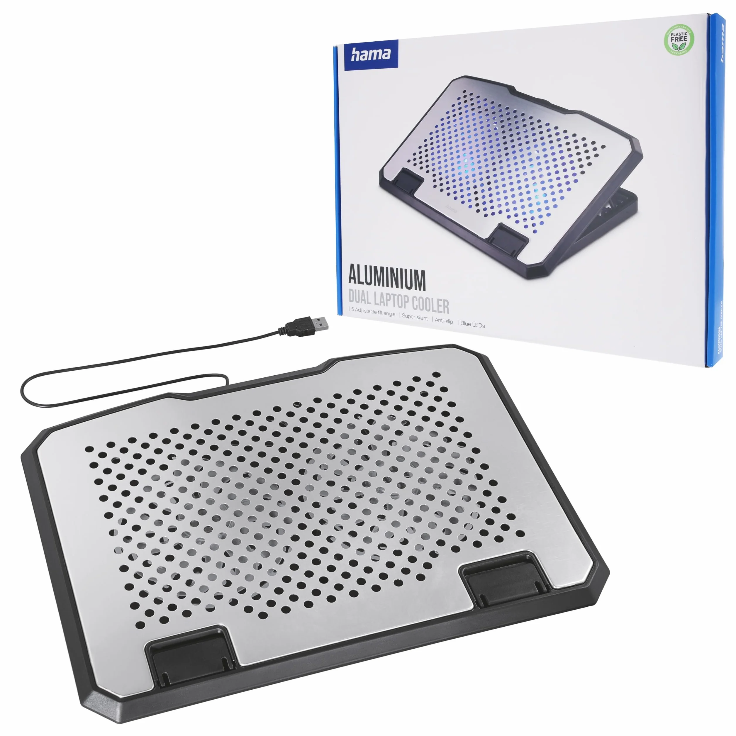 Base refrigeradora para portátil ``Aluminium´´ Negro