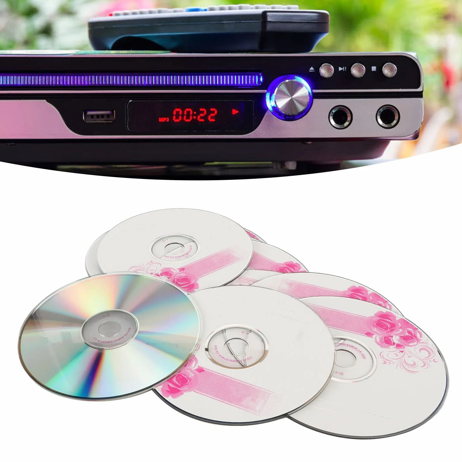 Bewinner Discos CD-R Vírgenes, Disco Grabable 52X de 700 MB, CD Vírgenes para Grabar Música, Almacenar Datos de Imágenes Digitales (50 PCS)