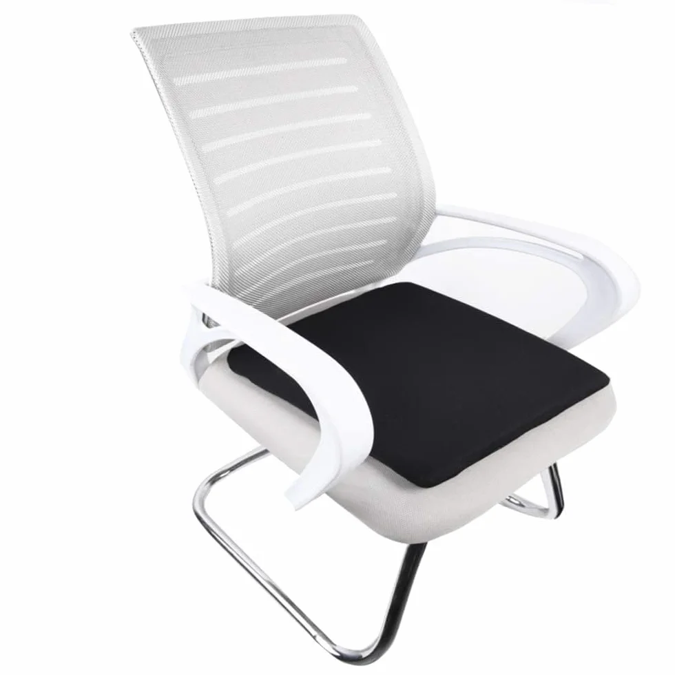 Amazon Basics Cojín de asiento de espuma viscoelástica, 37.6 x 38 x 3.3 cm, negro