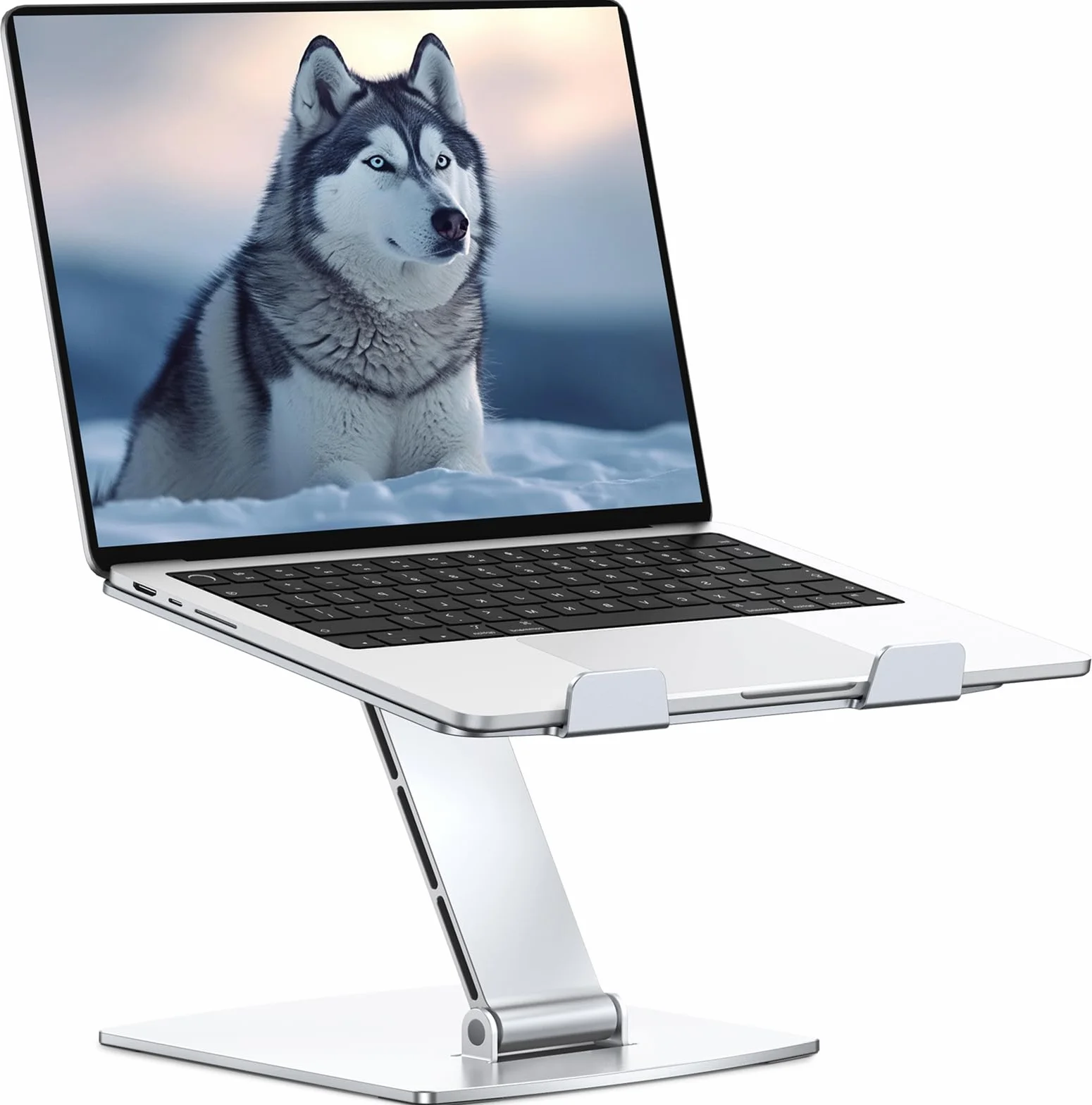 CIRYCASE Soporte Portatil Mesa, Aluminio Laptop Stand de Ajustable, Enfriamiento Rápido Ventilado & Ergonómico, Soporte Ordenador Portátil Plegable Compatible con MacBook Air Pro/Tablets (10-16")