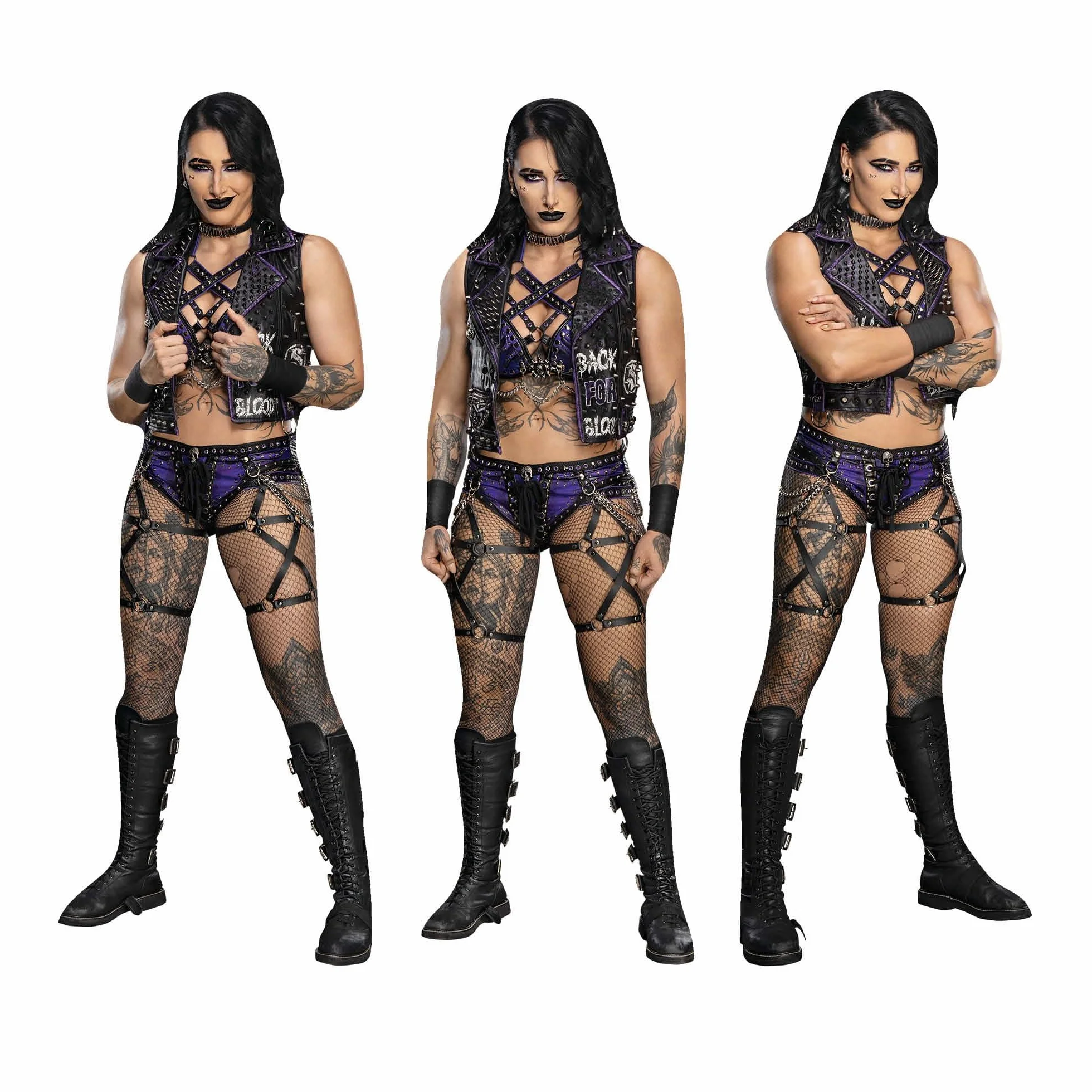 SC4577 Rhea Ripley - Recortes de cartón con Tres estantes Superiores de 31 cm de Altura, Ideal para Temas de la WWE, Fiestas, cumpleaños y fanáticos, decoración de Habitaciones y Eventos