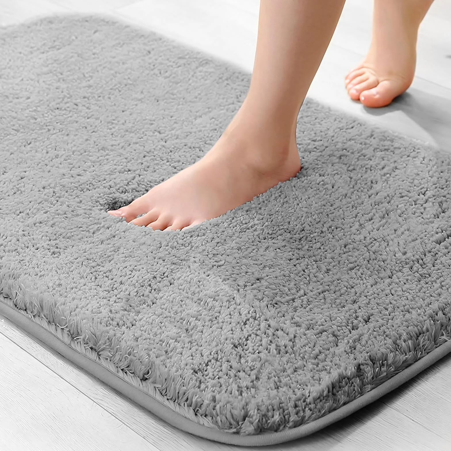 Wyewye Alfombrilla de Baño de Microfibra 40 x 60 cm Gris
