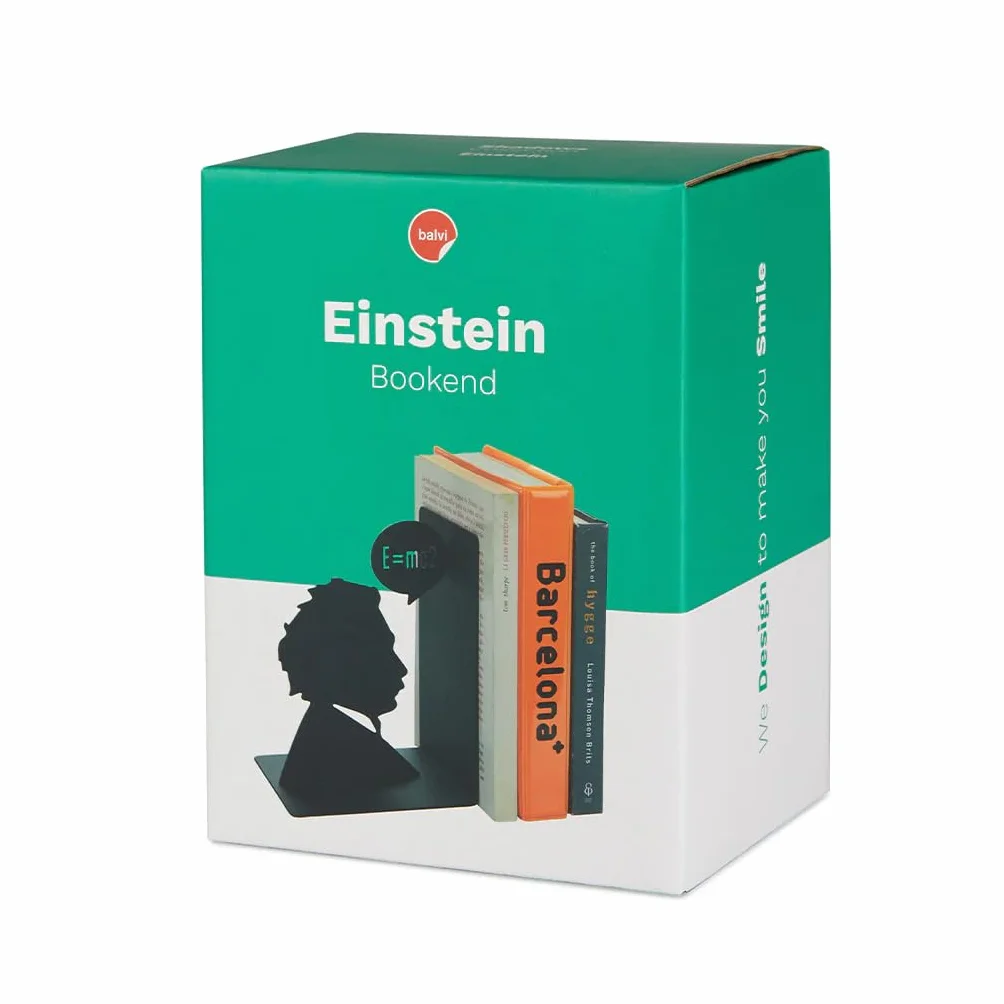Balvi Sujetalibros Einstein Color Negro Decorativo Figura Albert Einstein