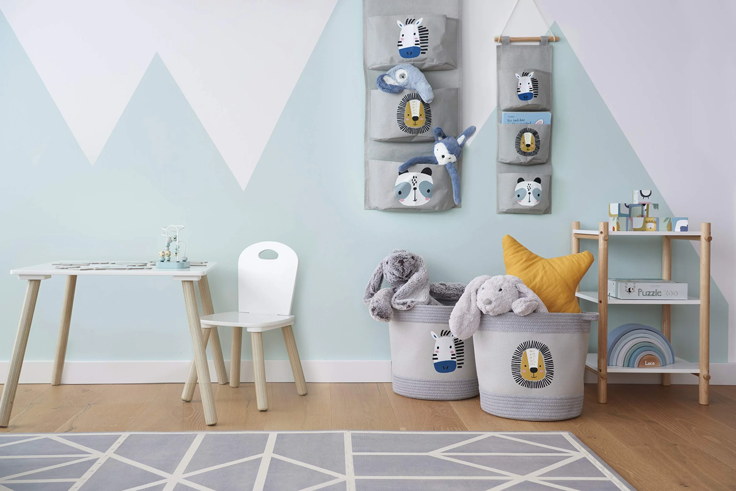 Zeller Scandi Juego de sillas Infantiles Madera 55 x 55 x 43,5 cm Silla 28 x 28 x 50 cm