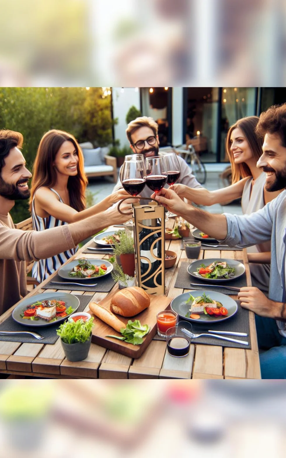 Estuche Botella Vino Madera Diseño Moderno Regalo Aniversario Día del Padre Cena Amigos