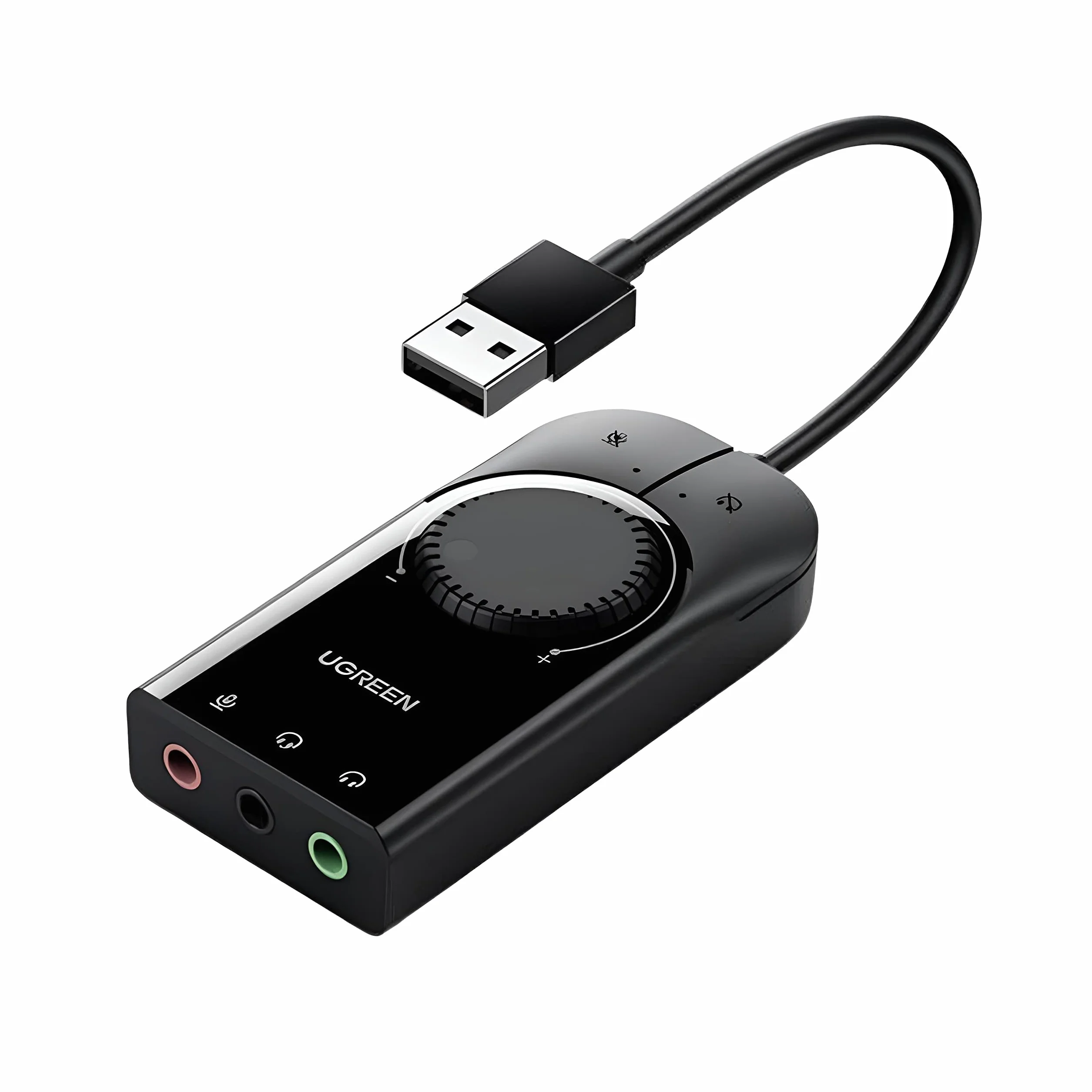 Tarjeta de Sonido Externa Ugreen CM129 USB 15cm Negra