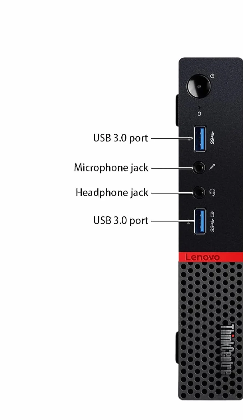 Lenovo ThinkCentre M900 - Mini ordenador de escritorio con pantalla de 24", Intel Core i5-6500, 8 GB de RAM, SSD 256 GB, WiFi, Bluetooth, teclado QWERTY americano, Windows 11 Pro (reacondicionado)