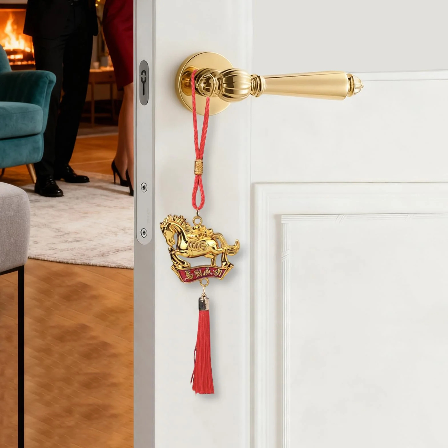 Adorno de caballo de Año Nuevo chino, decoración de temporada para hogar, puerta, oficina