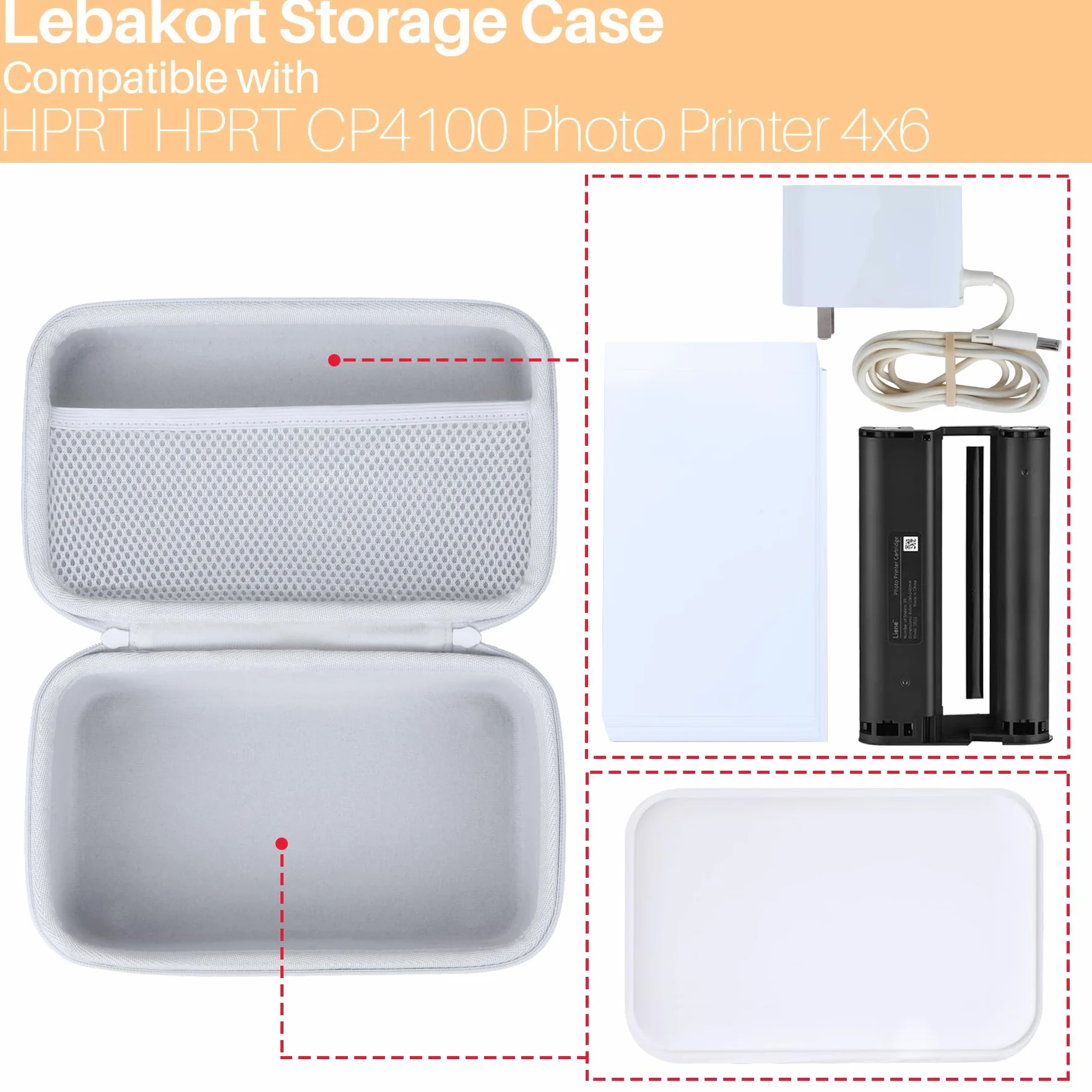 Lebakort Funda de almacenamiento compatible con impresora fotográfica HPRT CP4100 de 4 x 6 pulgadas