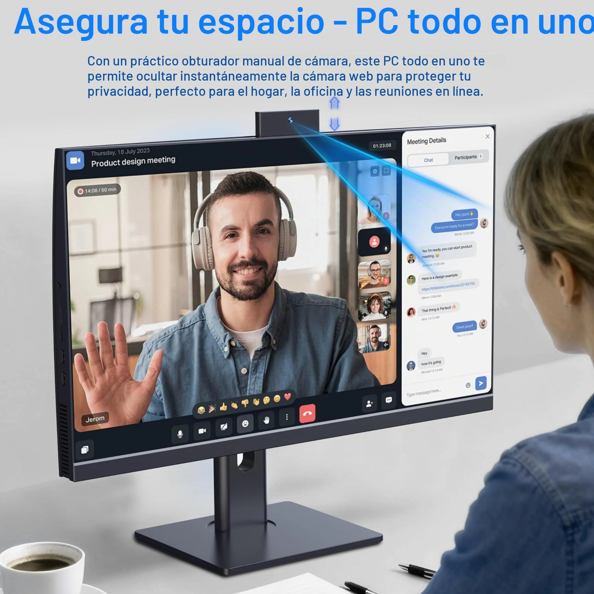 PC Todo en uno con IPS Full HD de 27 Pulgadas, procesador Alder Lake-N95 de 16GB de RAM y SSD de 512GB, Ordenador de Sobremesa con WiFi 6 de Doble Banda, Bluetooth 5.3, ratón y Teclado cableado