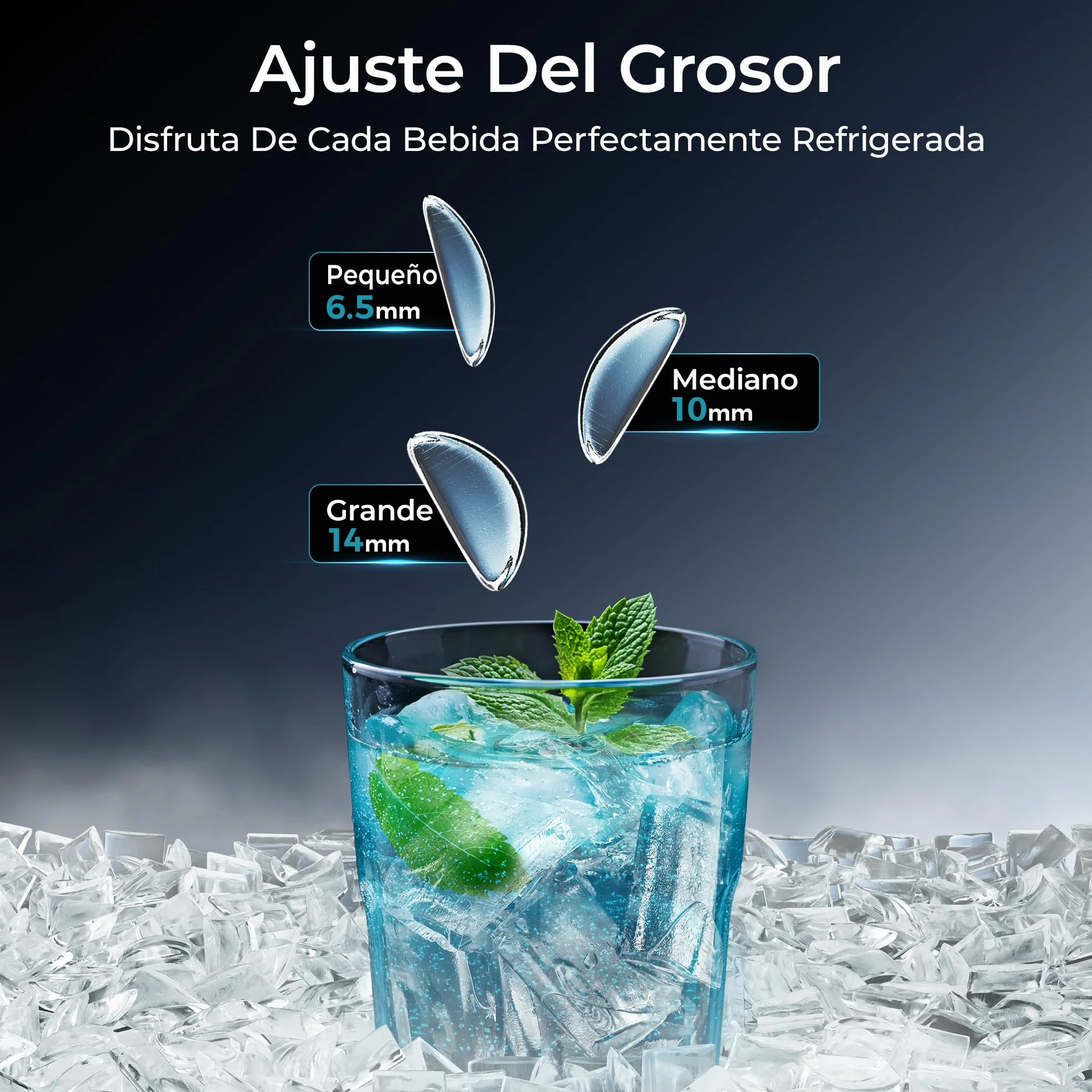 EUHOMY Maquina de Hielo, 1600 Cubos Al Día, Listo en 12 Min, Limpieza Automática, Negra