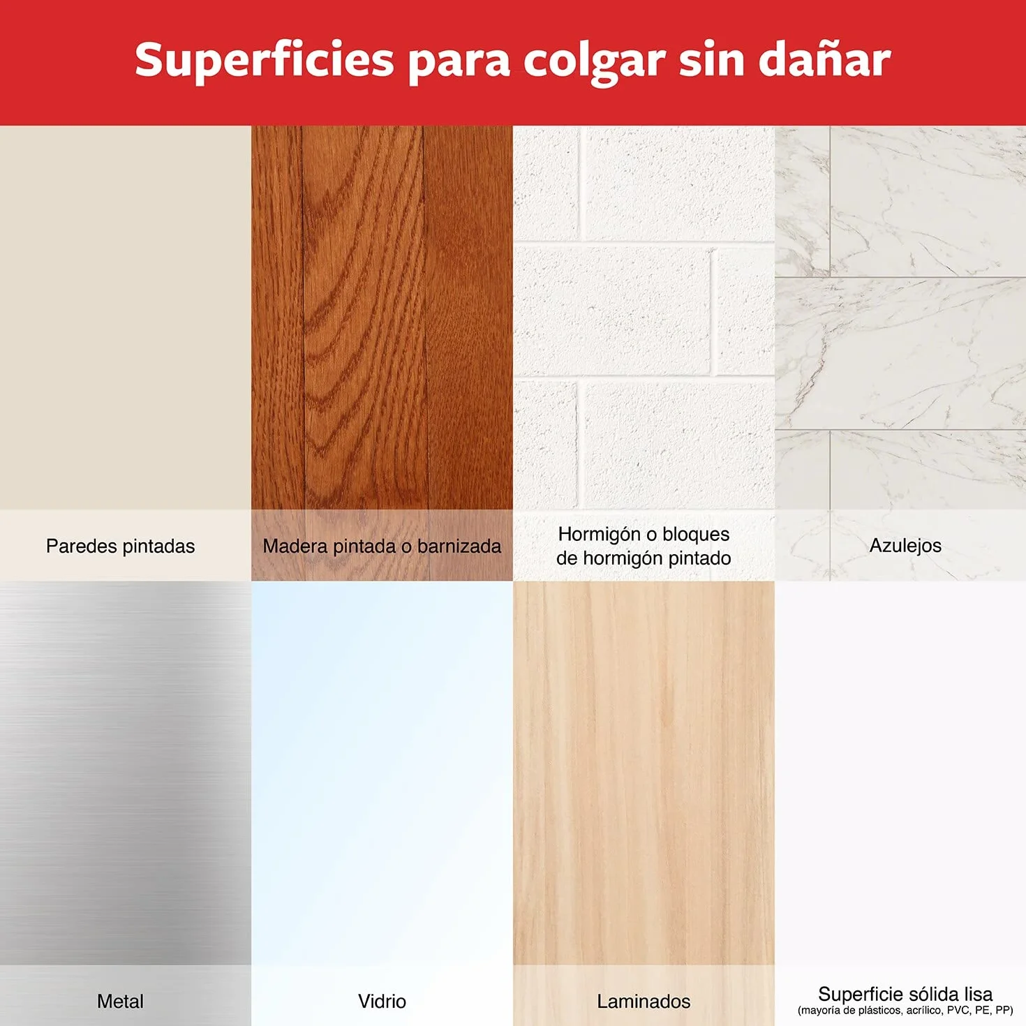 Command Ganchos de Diseño Medianos Blanco 6 Ganchos 9 Tiras Medianas Interior