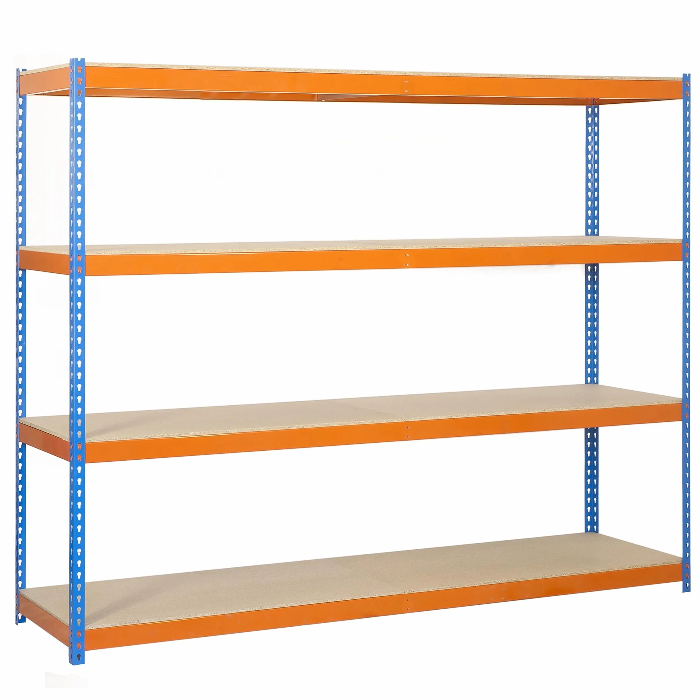 Simon Rack Estanteria Industrial 2000x1500x600 mm 400 kg 4 Estantes Madera Almacenaje Metalica Azul Naranja