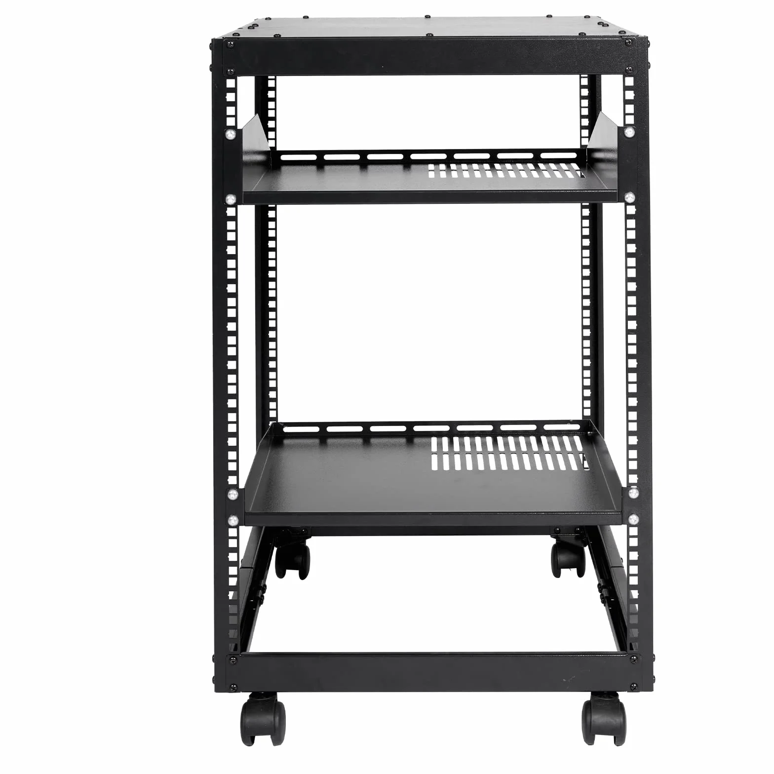 VEVOR Rack de Servidor de Marco Abierto de 15U, Profundidad Ajustable de 23"-40", Rack de Servidor de Red, 4 Postes con Ruedas, sostiene Todos Sus Equipos de TI de Red Módem enrutador de Engranaje