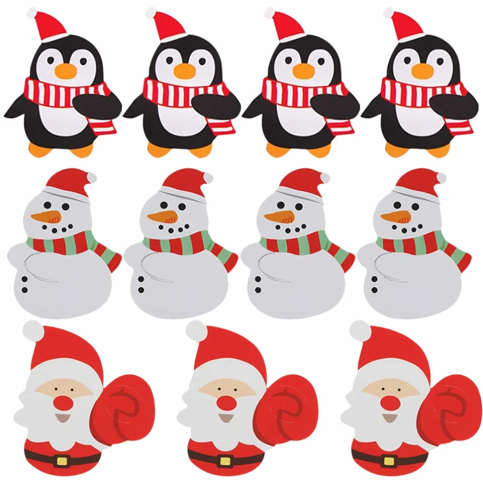 Decoracion Piruletas Tarjetas De Papel Navideñas 150 Piezas con DiseñOs De Santa Claus Y Pinguino para Decorar Dulces En Navidad