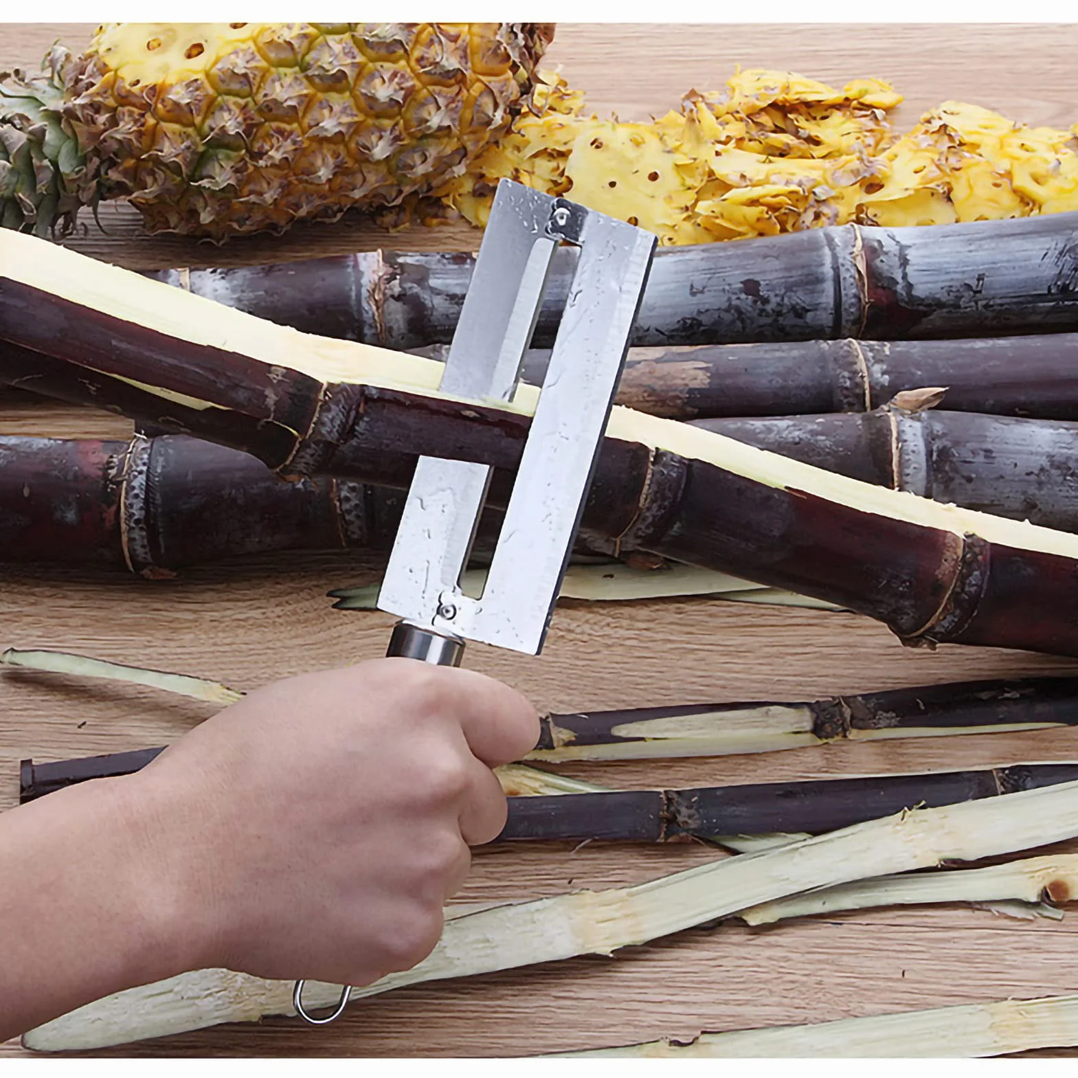 Cuchillo de Acero Inoxidable, Doble Cara, Pelado de Frutas, Cuchillo de Caña de Azúcar