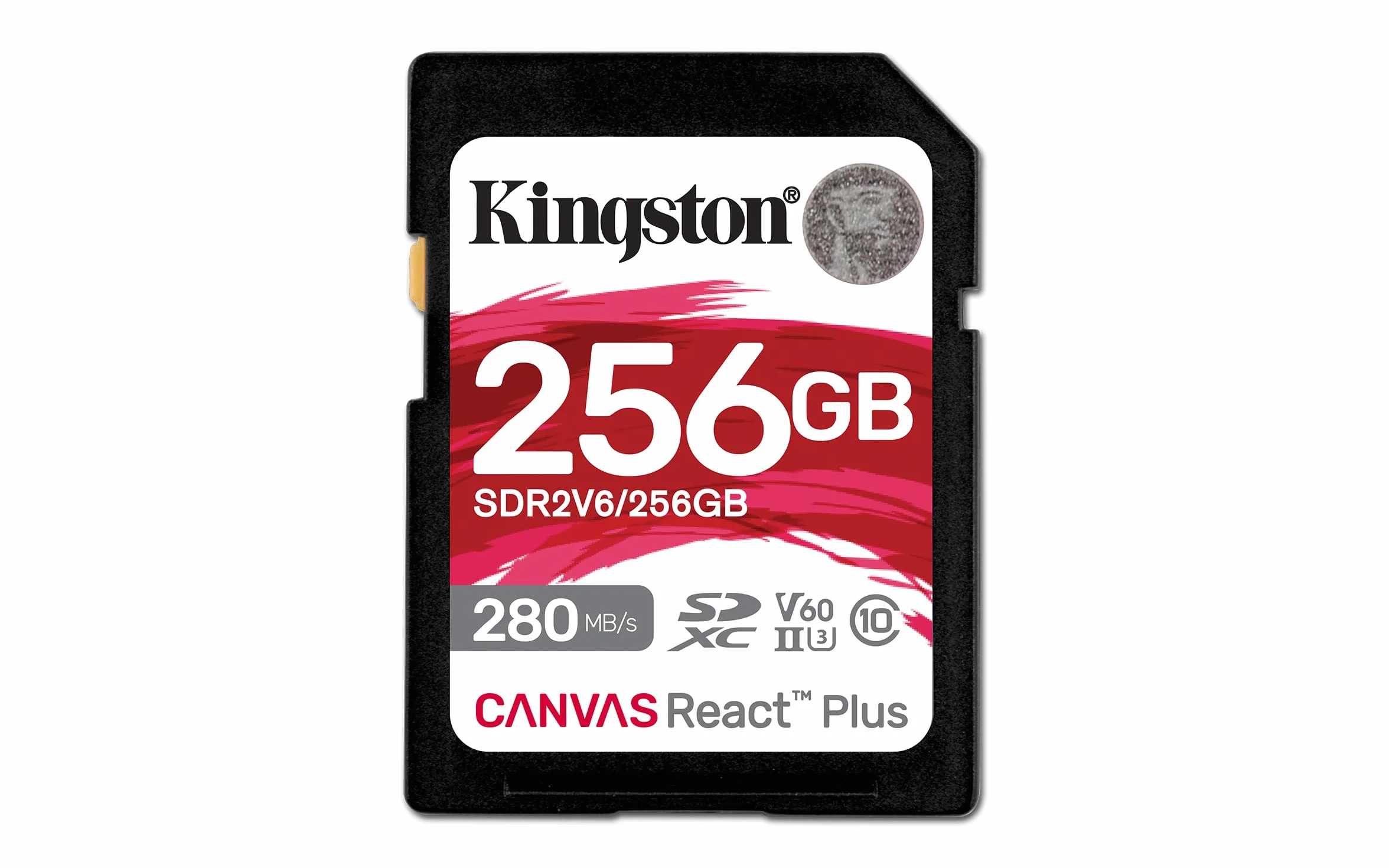 Kingston Canvas React Plus V60 SD 256GB SDXC UHS-II 280R/150W U3 V60 for Full HD/4K