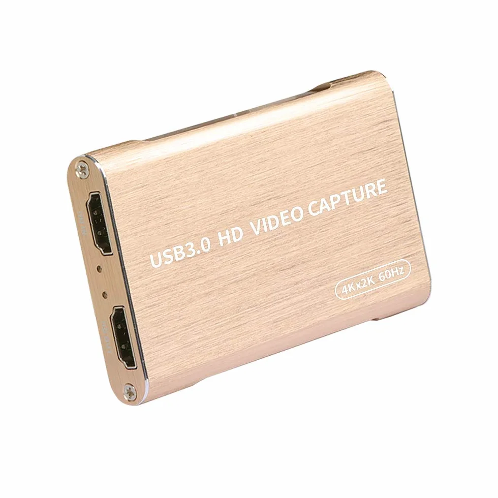 EXVIST 4K HDMI Tarjeta de Captura de vídeo W/USB 3.0 HDMI Loop-out Entrada de línea de 3,5 mm y Salida de micrófono para Hacer difusión a través de OBS PotPlayer