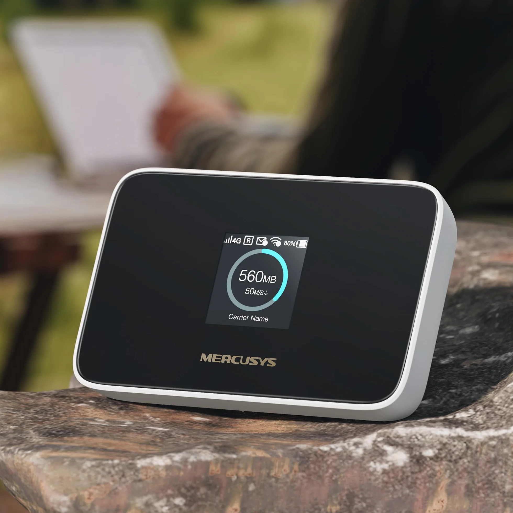 Mercusys MT115 Router WiFi portátil para Viajes con Tarjeta SIM sin Contrato, 4G LTE 150 Mbps, Wi-Fi 6 AX300, hasta 10 Dispositivos, batería de 2400 mAh, hasta 10 Horas de autonomía