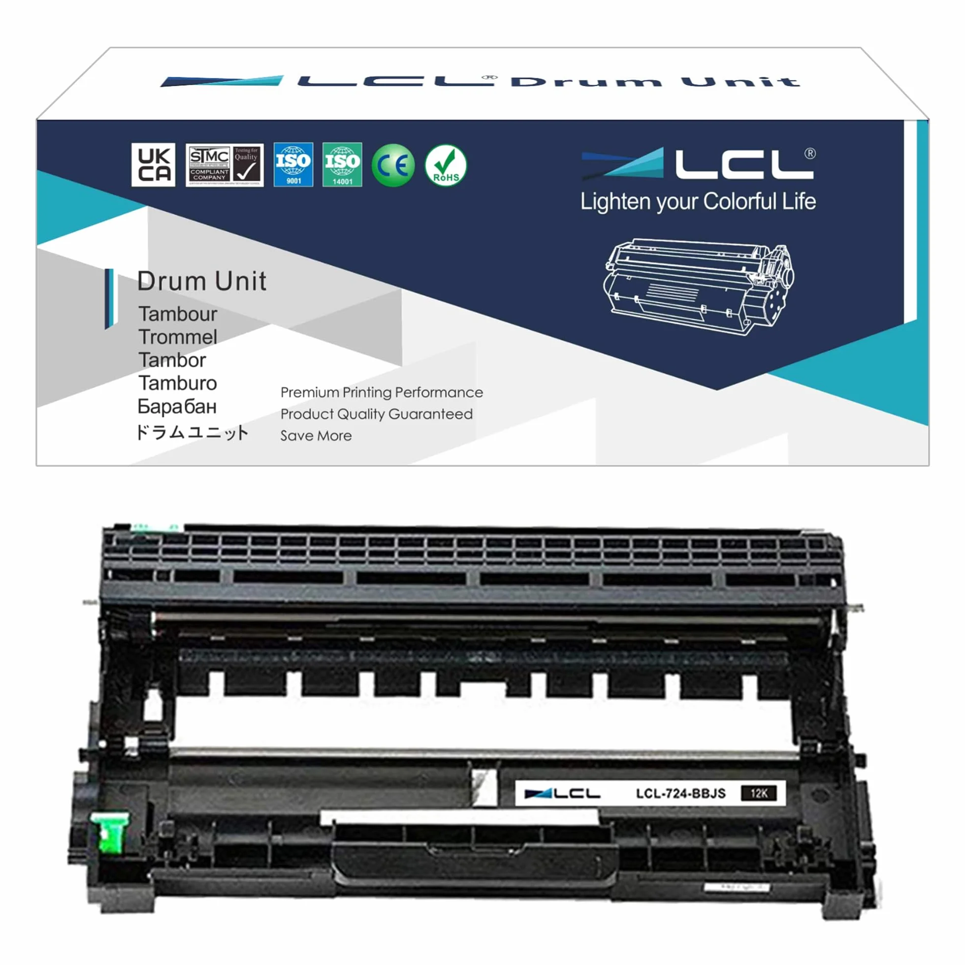 LCL Tambor Compatible 724-BBJS 12000 Páginas (1 Negro) Reemplazo para DELL E310DW E514DW E515DN E515DW