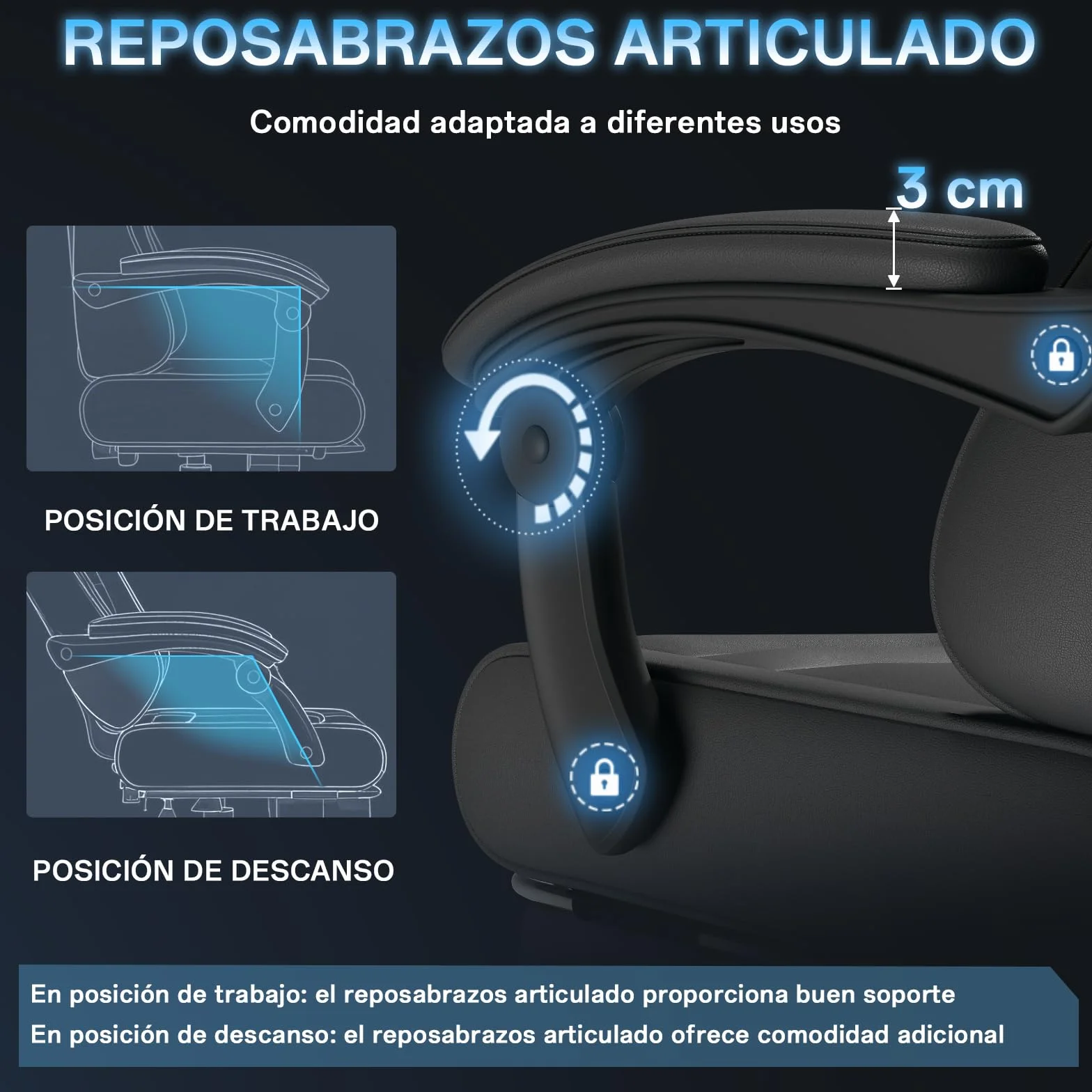 TRIUMPHKEY Silla Gaming Ergonómica con Masajeador, Reclinable 90-150°, 150 kg, Negro