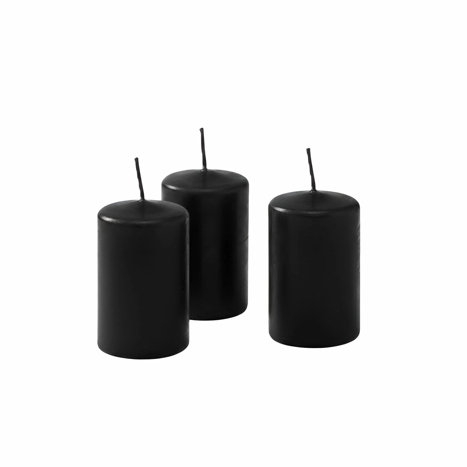 Velas de cera negras 4x7 cm 12 unidades