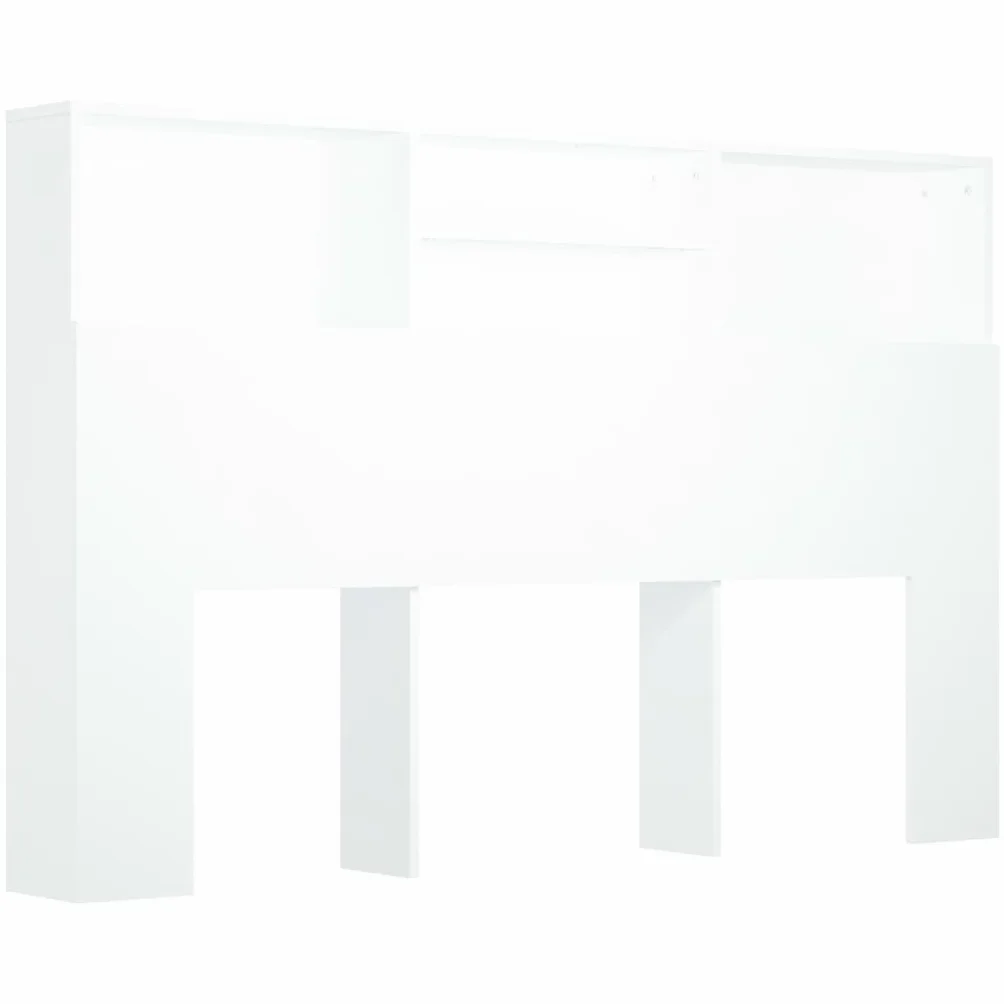 vidaXL Mueble Cabecero Armario Cabezal Almacenaje Dormitorio Habitación Mobiliario Muebles Decoración Adorno Blanco 160x19x103,5 cm