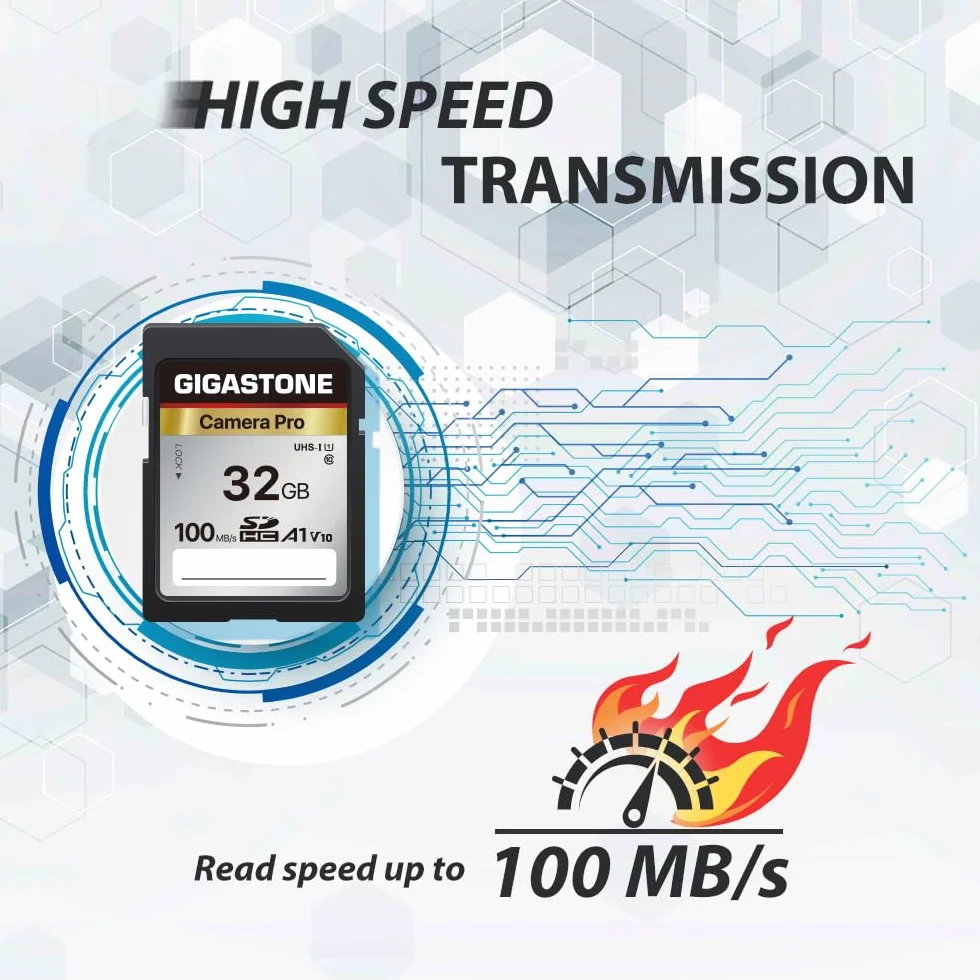 【5 Años Recuperación de Datos Gratis】 GIGASTONE 32GB SD Card 1 Minicase V10 SDHC Memory Card High Speed Full HD Video Compatible with Canon Sony Kodak Olympus Digital Camera