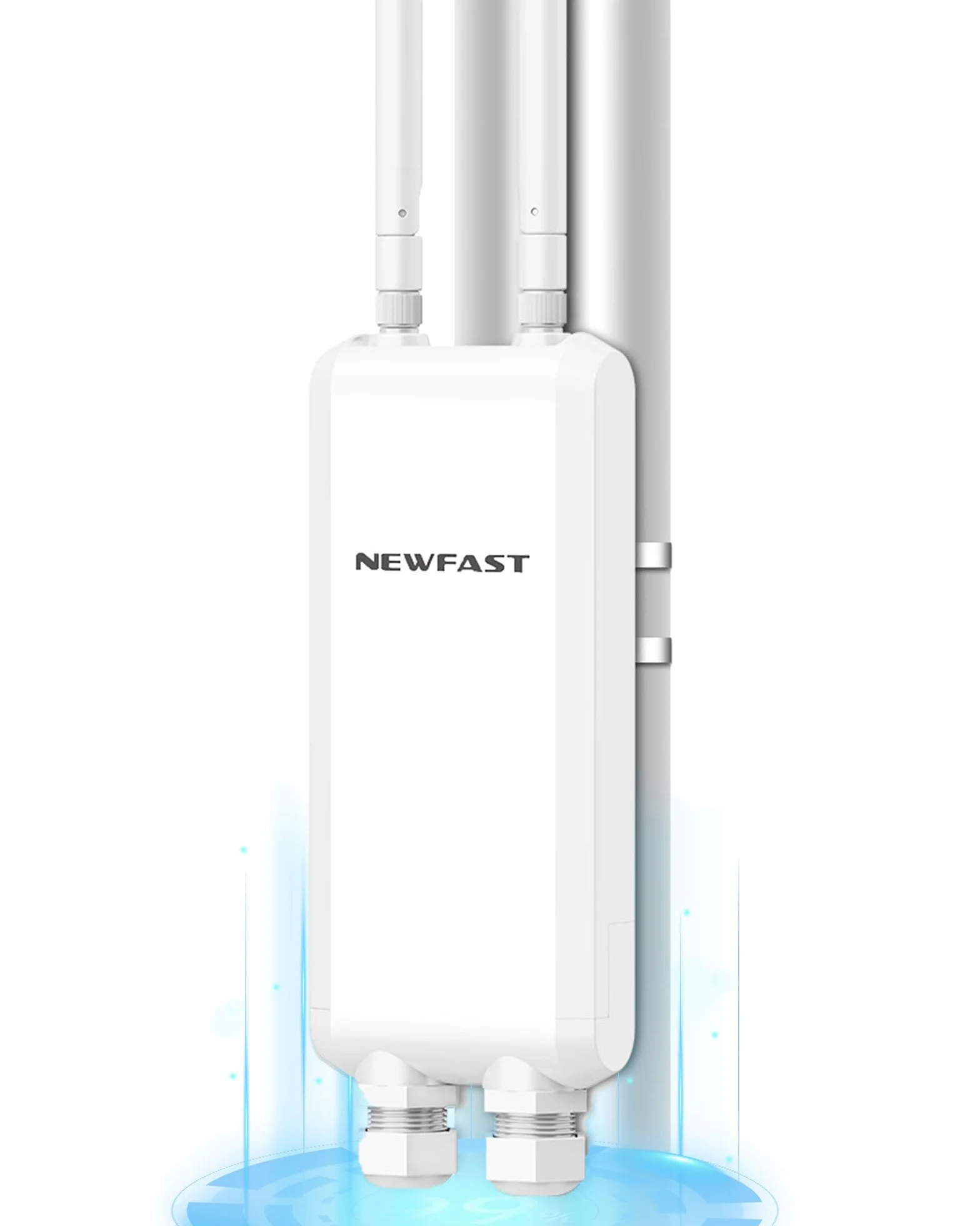 NEWFAST 1200Mbps Repetidor WiFi Potente Exterior Largo Alcance Doble Banda 2.4GHz/5GHz con 48V PoE Power, 3*Puerto Gigabit Ethernet, 2 * 5dBi Antena, Amplificador de Señal WiFi Exterior IP66