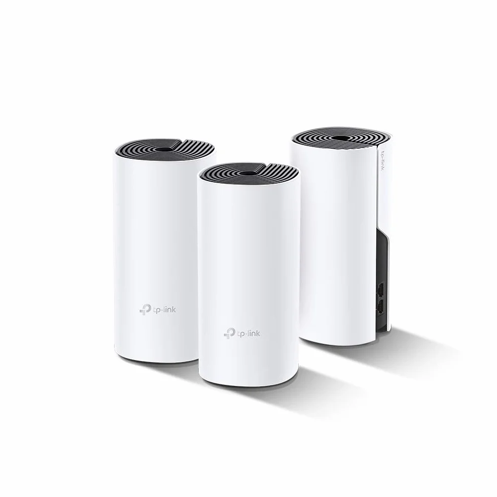 TP-Link Deco P9 (3-Pack) - PLC Mesh Wi-Fi Híbrido con Powerline, Adecuado para Casas Grandes con Paredes Gruesas, Powerline AV1000 + WiFi AC1200, Cobertura hasta 560 ㎡,2xPuerto Gigabit, CPU Qualcomm