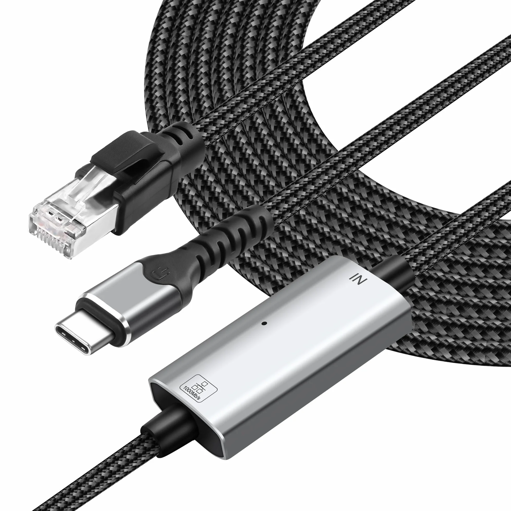 XMSJSIY Cable USB tipo C a Ethernet Gigabit LAN red 1 Gbps tipo C macho a RJ45 macho/hembra cable adaptador para ordenador portátil, PC, teléfono y más directamente conectado a interruptores, routers,