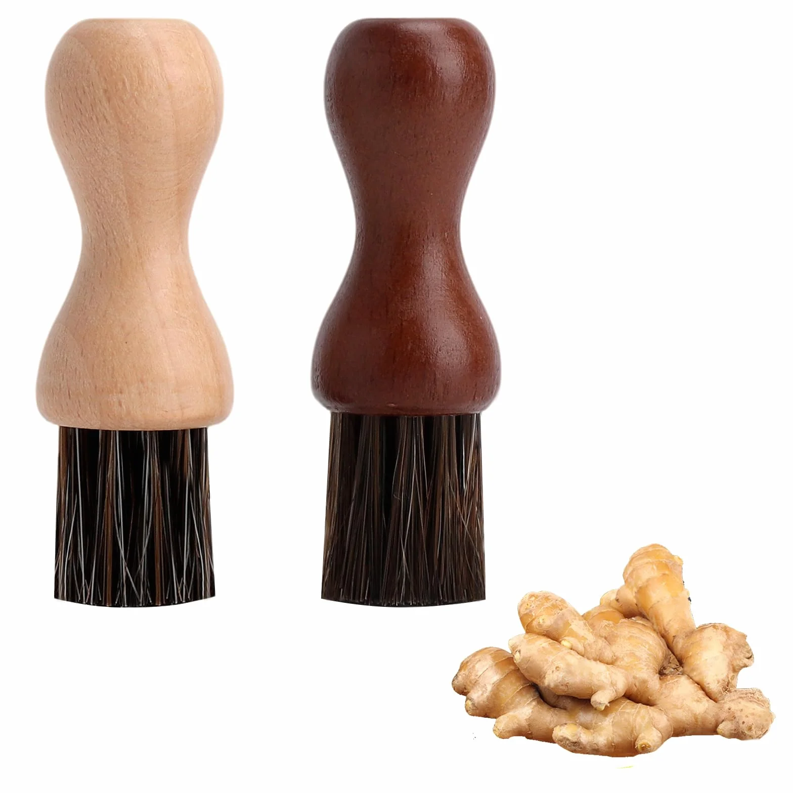 Pack de 2 Cepillo Verduras de Madera, Cepillo Setas y Cepillo Patatas, Cepillo Cocina Madera con cerdas Naturales, cepillos Verduras Maderas ecológico sin plástico
