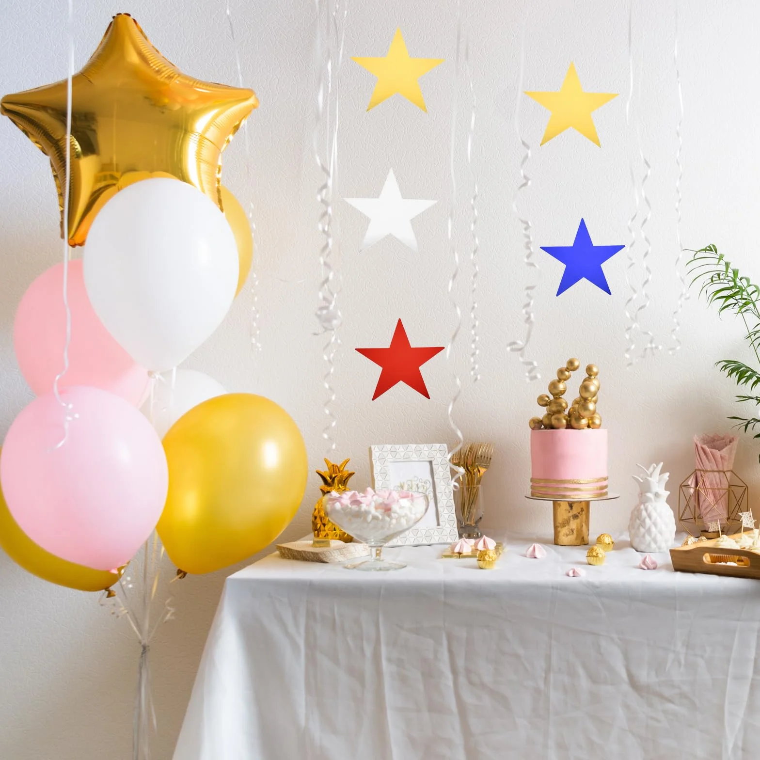 QUARKZMAN 120 Piezas Recortes Estrellas Plateadas Doble Cara Papel Decoración Estrellas Cartón 6 Pulgadas