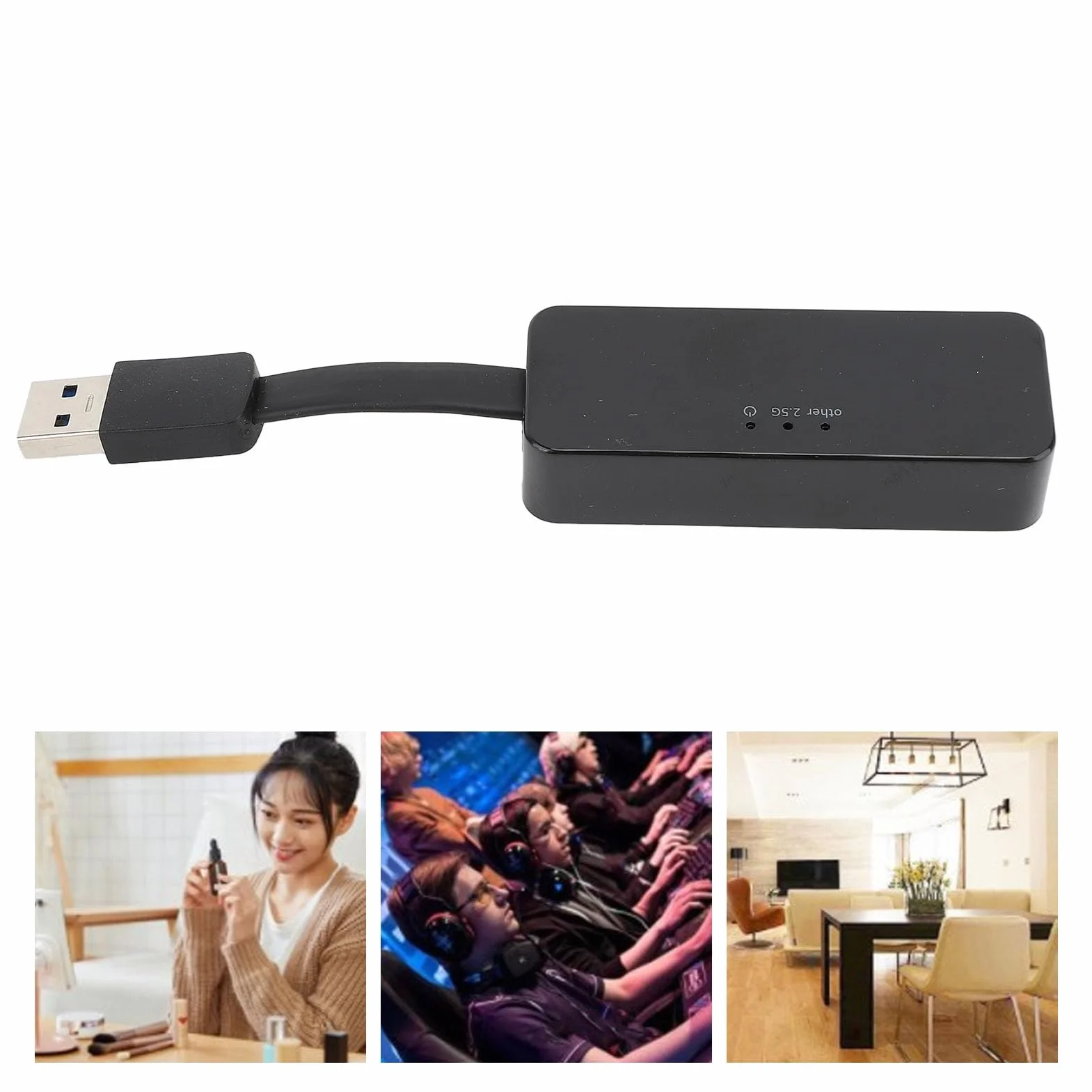 SENECESLI USB en el Adaptador Ethernet, el Adaptador de Rendimiento Estable RJ45 a USB3.0 Admite 10 100 1000 Mbit/S para PC