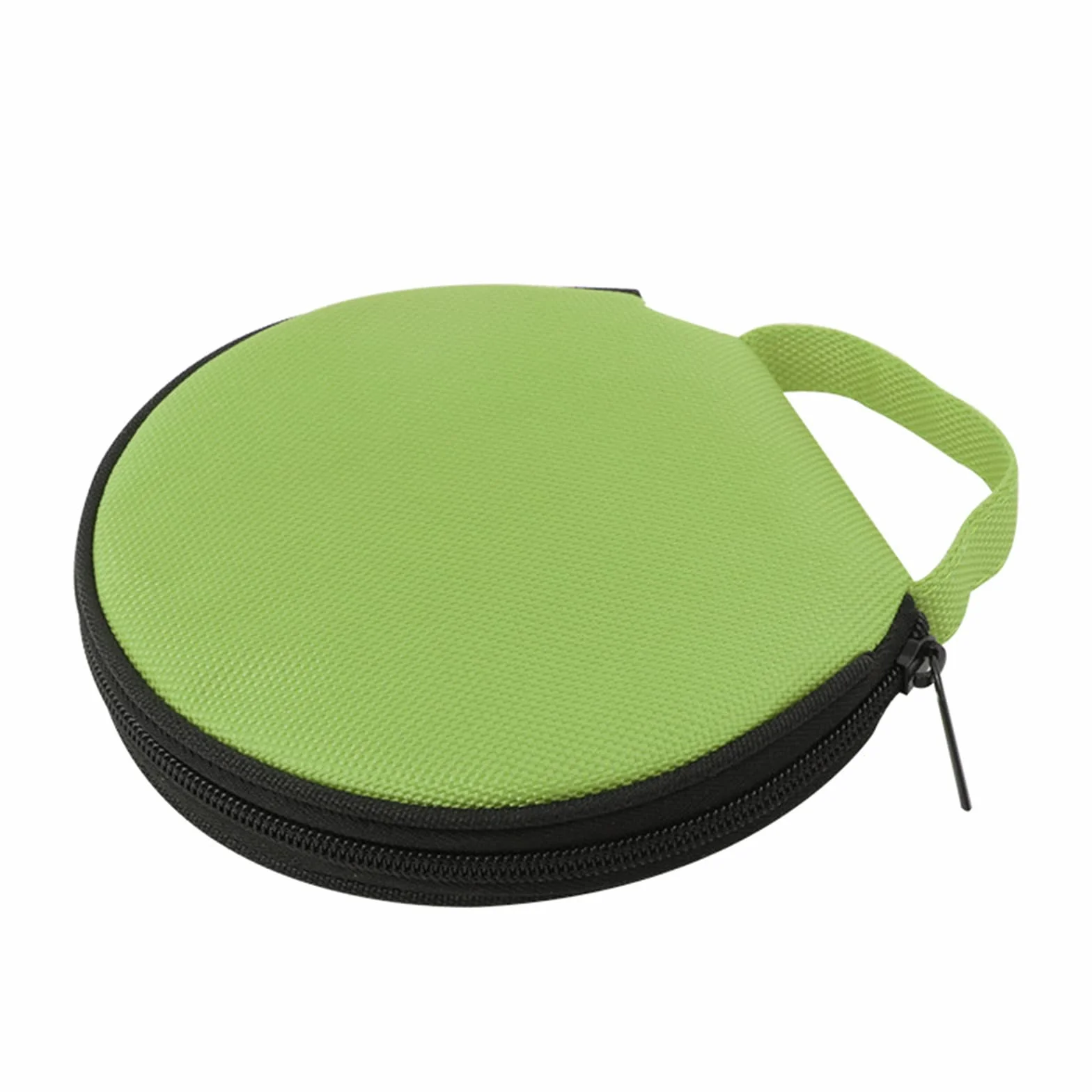 Organizador de 20 capacidades para CD/DVD, organizador de carpetas, organizador portátil, cremallera, redondo, Oxford y CD/DVD, cartera, libro para coche, hogar, oficina, viajes (verde)