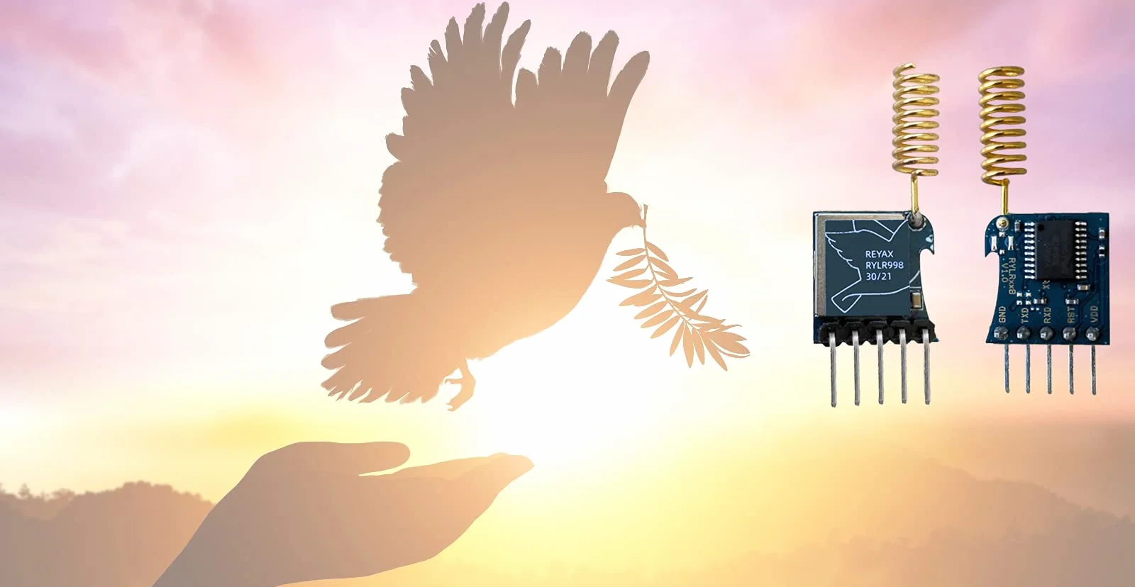 RYLR998 UART Interfaz 868/915 MHz Lora Módulo con Antena FCC CE NCC Certificación