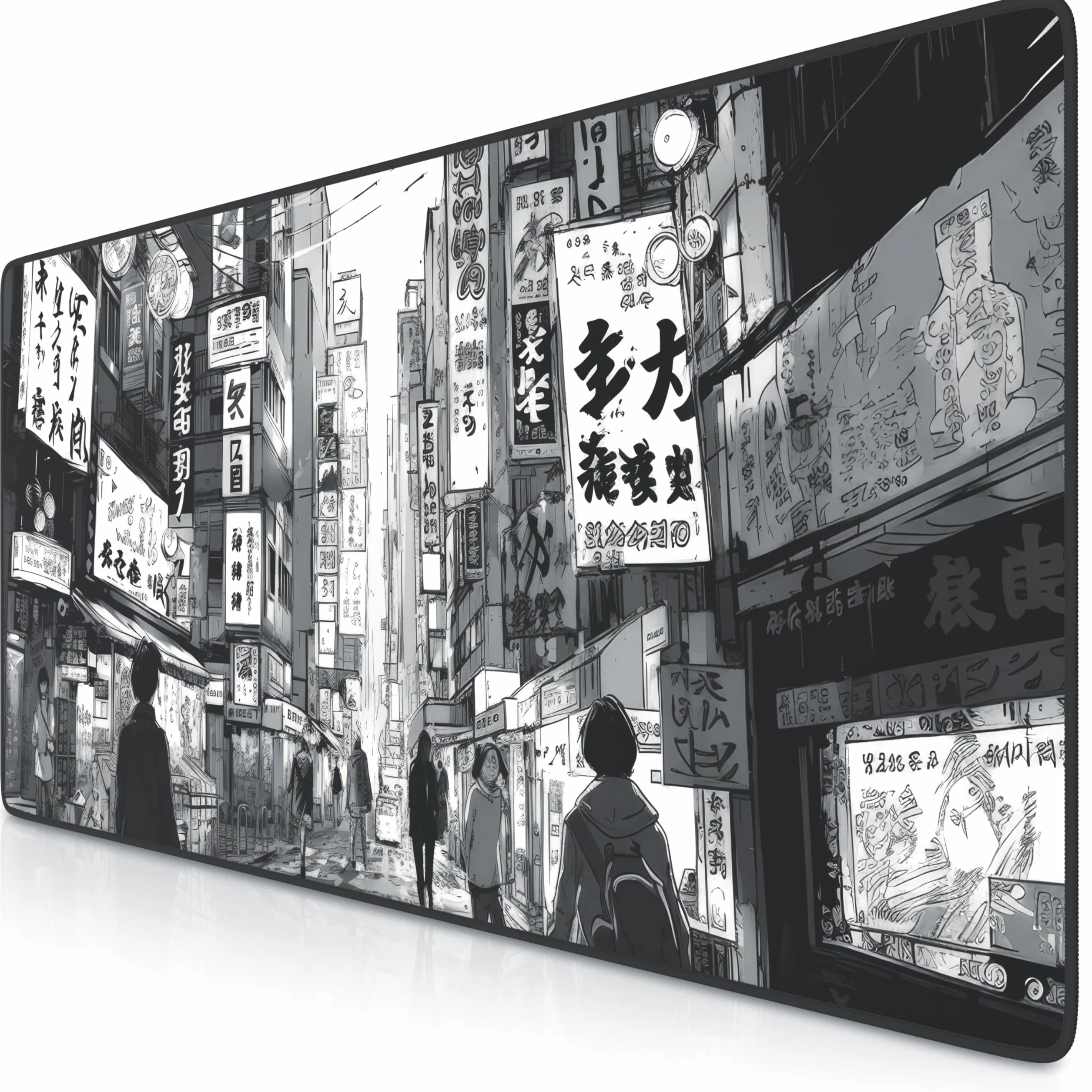 TITANWOLF Alfombrilla Gaming XXL para ratón 900x400, Mouse Pad, Precisión y Velocidad, Parte Inferior de Goma para una sujeción Estable, Antideslizante, Resistente al Agua, Manga