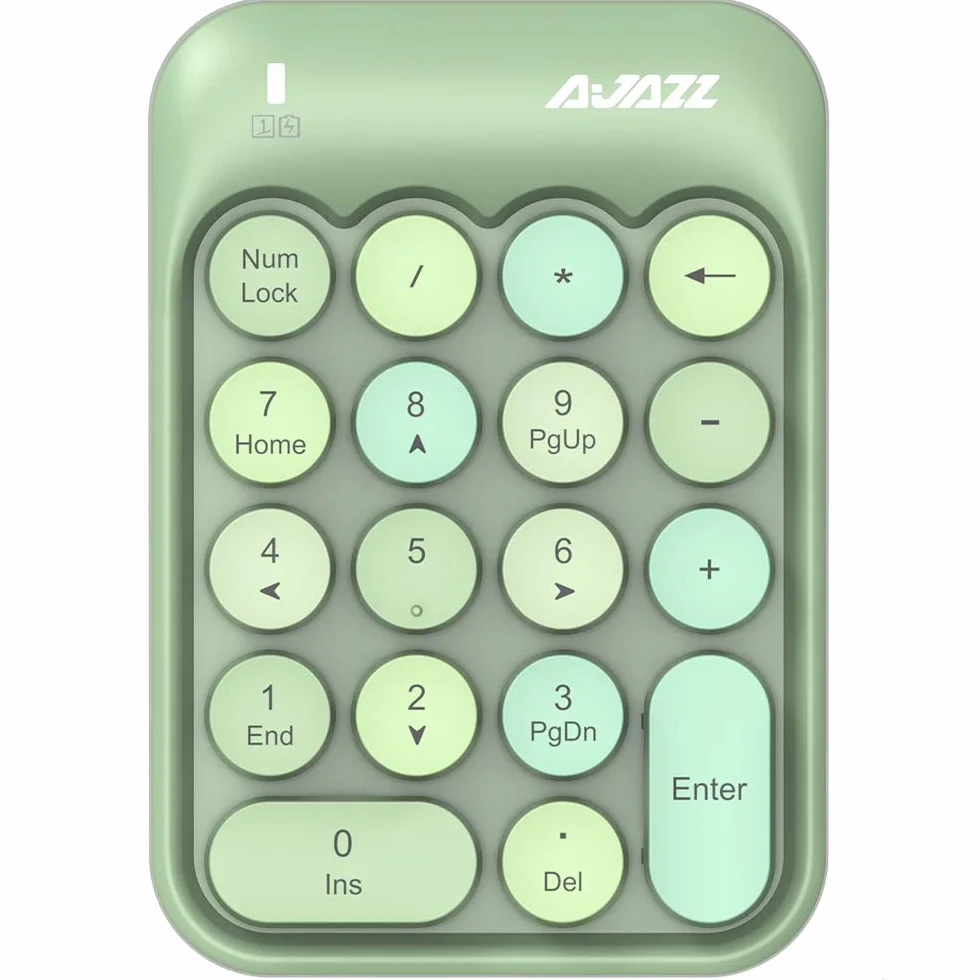 Teclado numérico compacto portátil de 18 teclas para Windows, iMac Mac, ordenadores portátiles, ordenadores portátiles, de sobremesa, portátil, de facturación, tipo de entrada de datos (verde)
