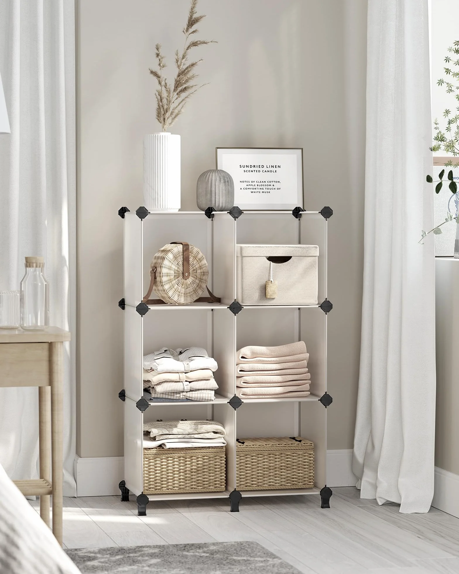 SONGMICS Estantería Modular 6 Compartimentos 30x30x30 cm Blanco LPC111S