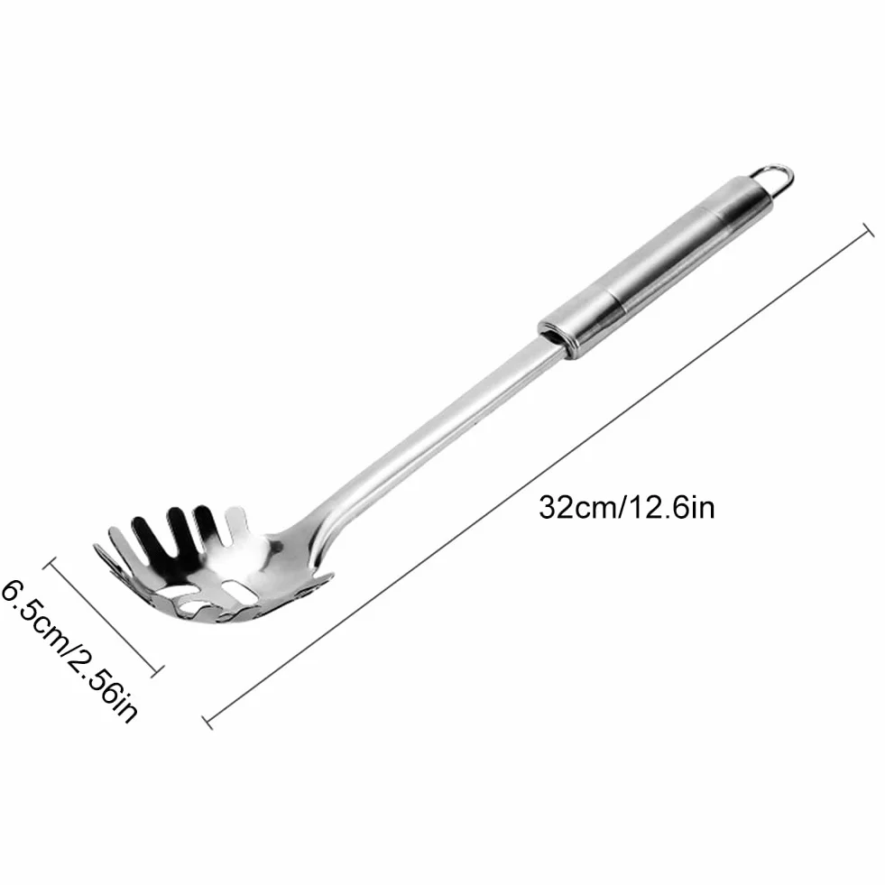 Spaghettilöffel Edelstahl poliert 32 cm ergonomischer Griff spülmaschinengeeignet