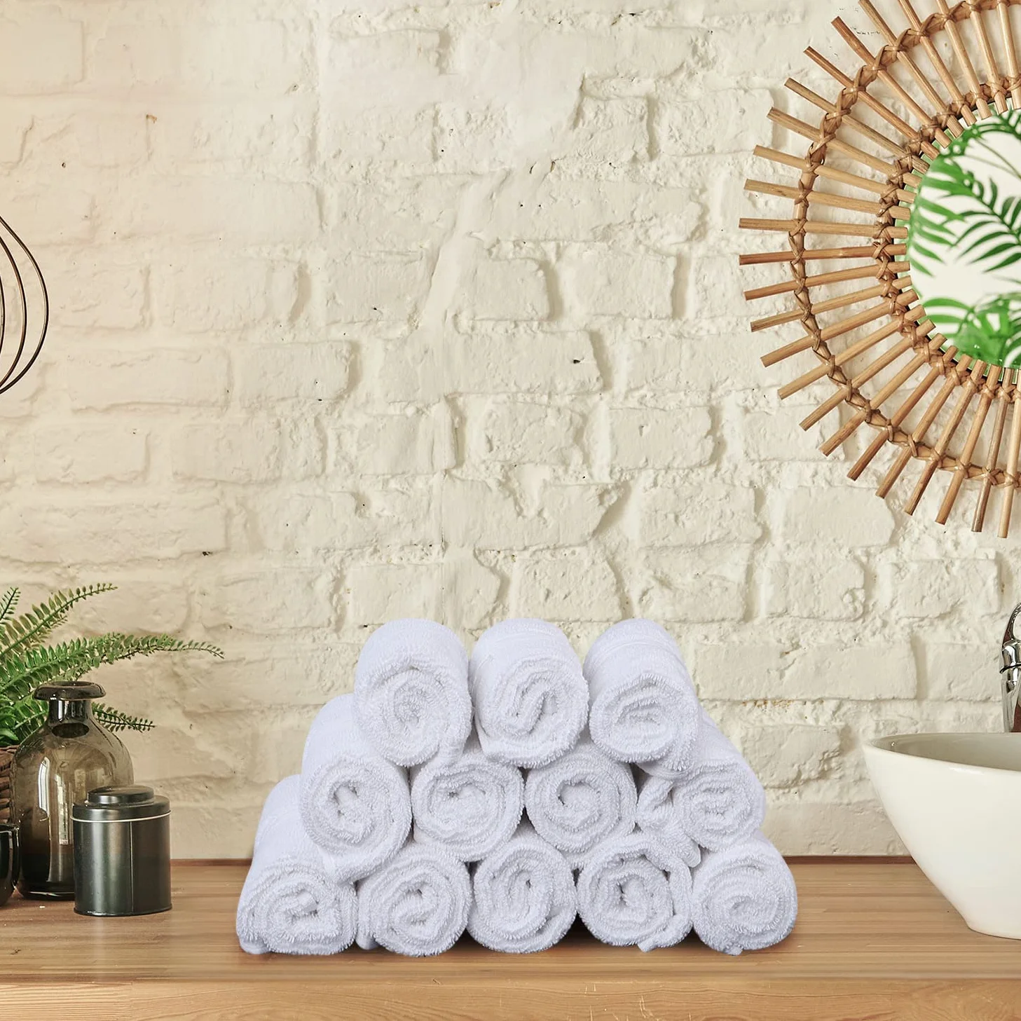 Utopia Toallas Juego de Toallas de Franela 30x30 cm Altamente Absorbentes Paquete 12 Blanco