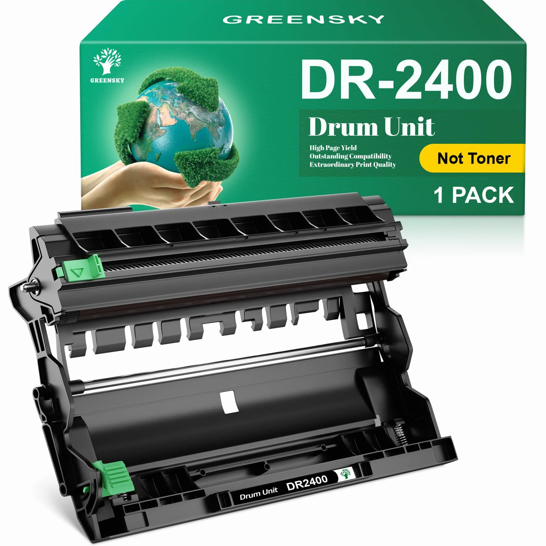 GREENSKY Tambor DR2400 Compatible para Brother DR-2400 Unidad de Tambor para Brother MFC-L2710DW MFC-L2710DN MFC-L2750DW DCP-L2530DW DCP-l2550DN HL-L2350DW HL-L2310D HL-L2375DW
