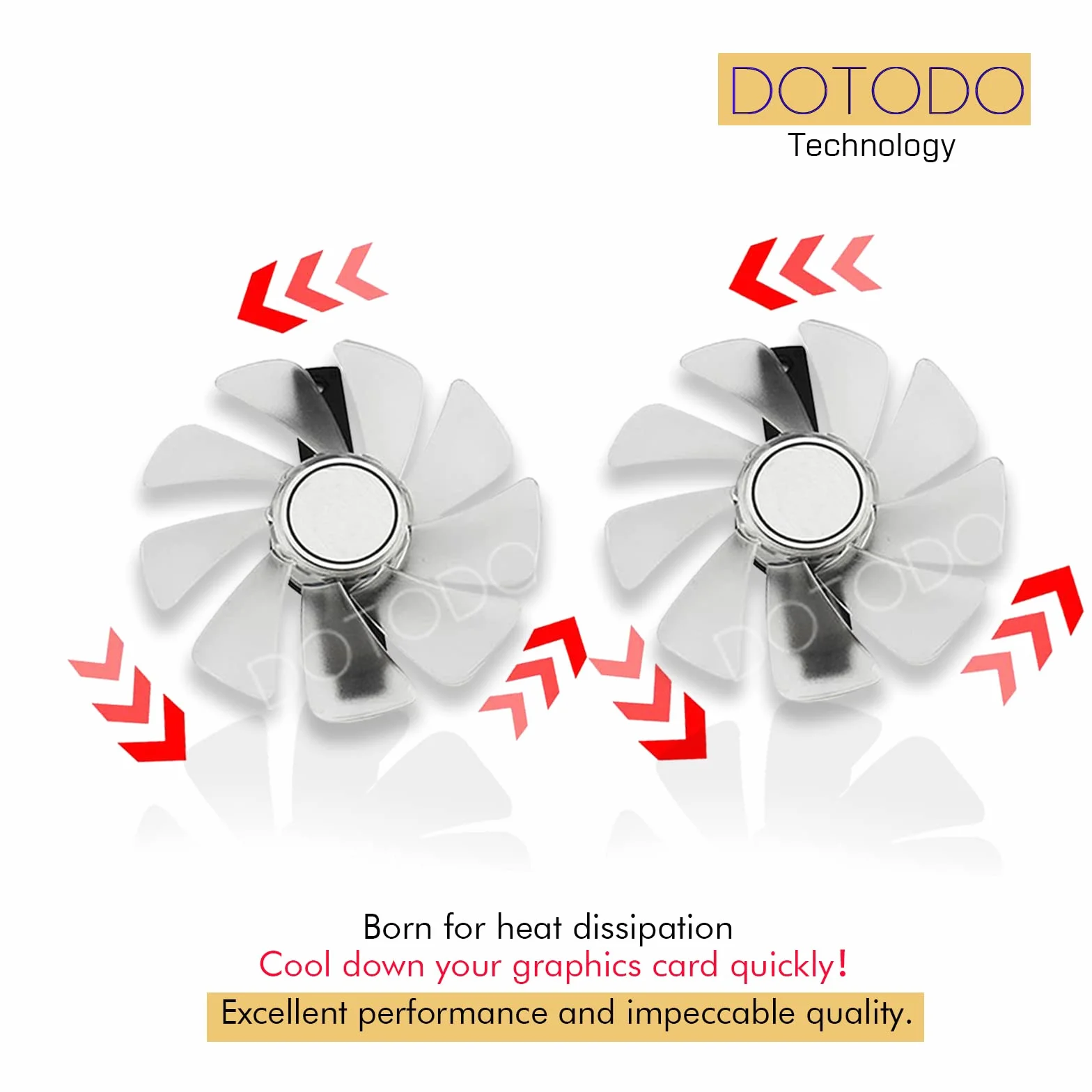 95MM Ninguno Cable CF1015H12D/FDC10U12S9-C Tarjeta Gráfica Enfría Ventilador para Sapphire NITRO RX 580 RX 570 RX 480 VGA Video Card Cooling (Blanco 2 PCS)
