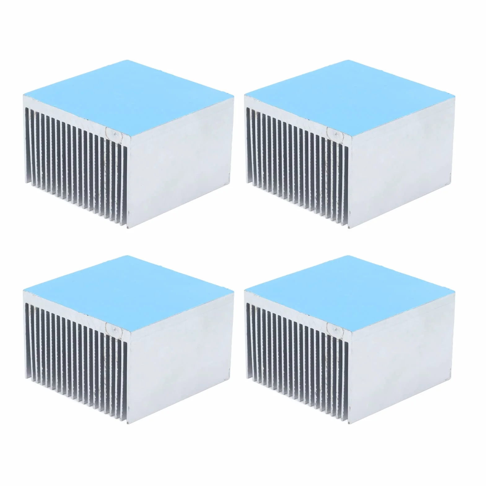 Tissting Disipadores de Calor de Aluminio, 4 Unidades de Disipadores de Enfriamiento 60x60x39mm con Adhesivo para Impresoras 3D, Motores Paso a Paso y Dispositivos LED, Kit de Aletas de Refrigeración