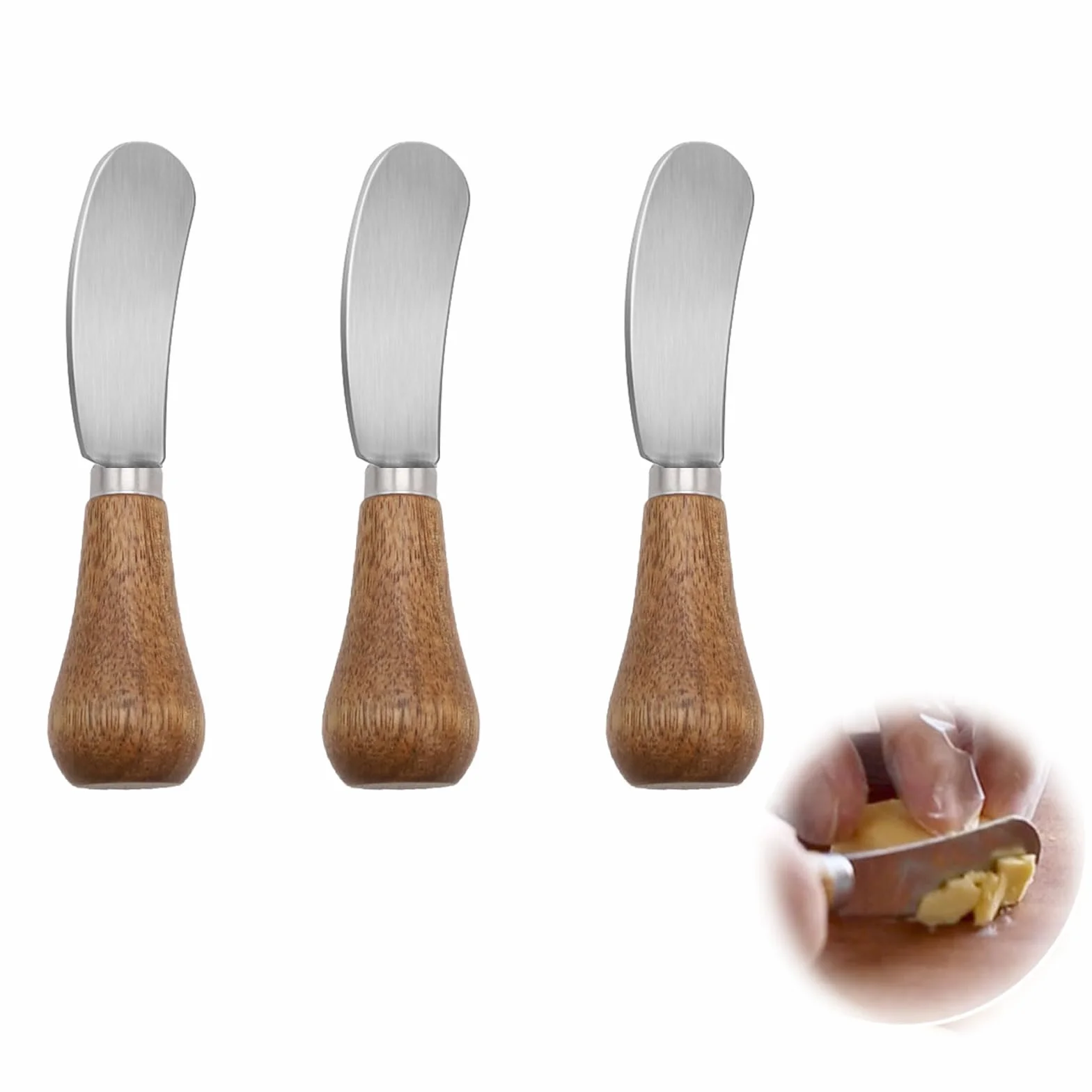 3 piezas esparcidor de queso vertical Mini esparcidor de mantequilla Cuchillo para untar mantequilla de acero inoxidable Cuchillo de mantequilla Para Cortar o Untar Mermelada de Queso con Mantequilla