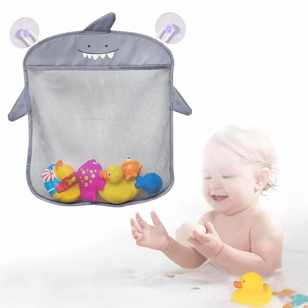 Bolsa de Juguetes de Baño, Red para Colgar Accesorios de Ducha, Organizador con 2 Ventosas