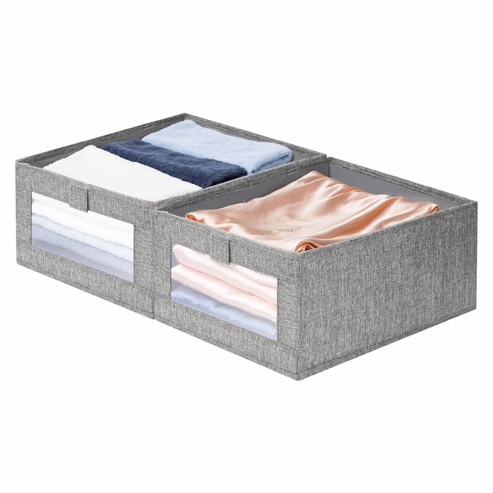 2 Pcs Organizador Armario, Cajas Almacenaje (40 x 27 x 17 cm) Ropa Decorativas Organizadoras Almacenaje y Organización para Cosméticos,Cocina y Juguetes